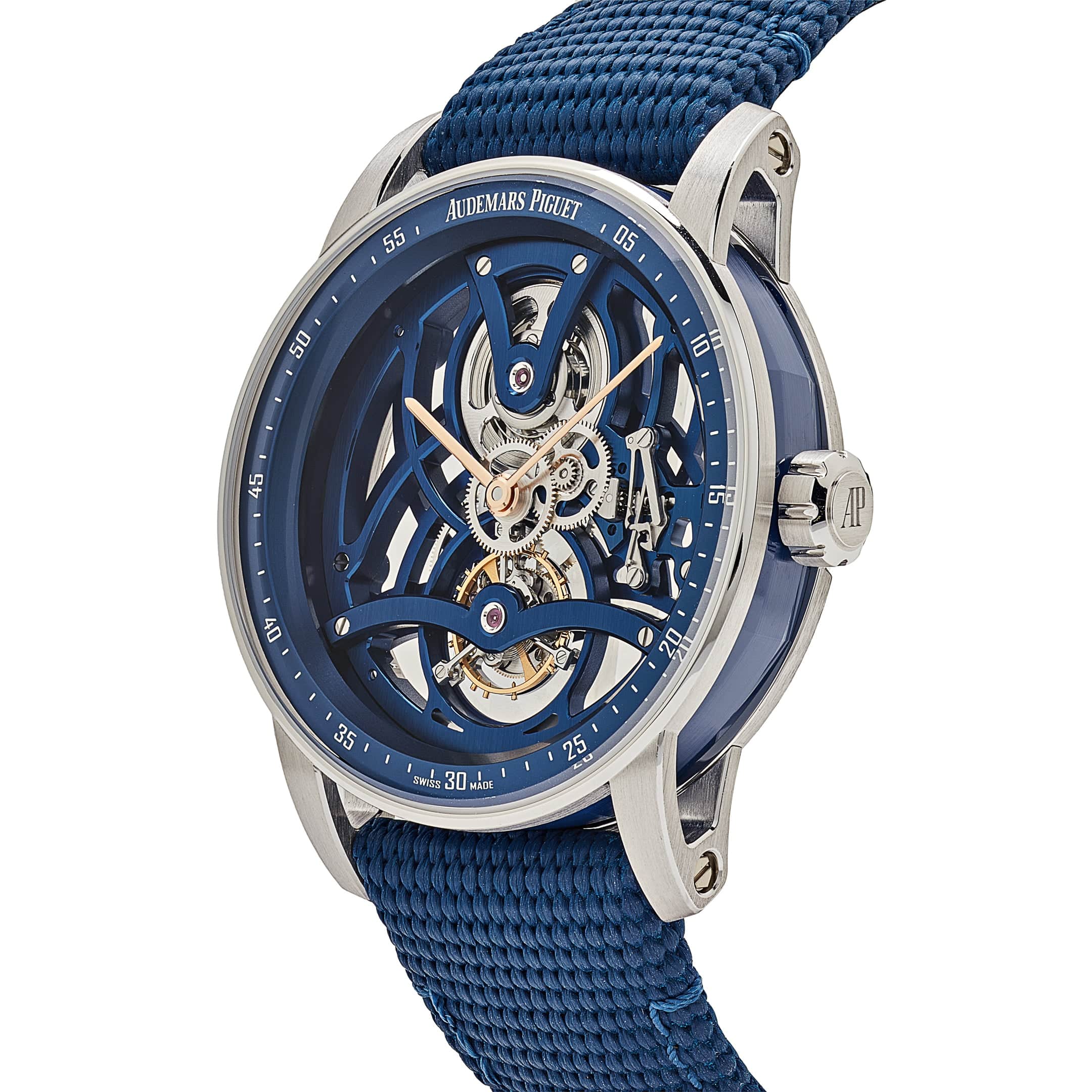 Audemars Piguet Code 11.59 Tourbillon Openworked 26600NB.OO.D346KB.01 White Gold Blue Ceramic Limited Edition - Premium Luxury Product