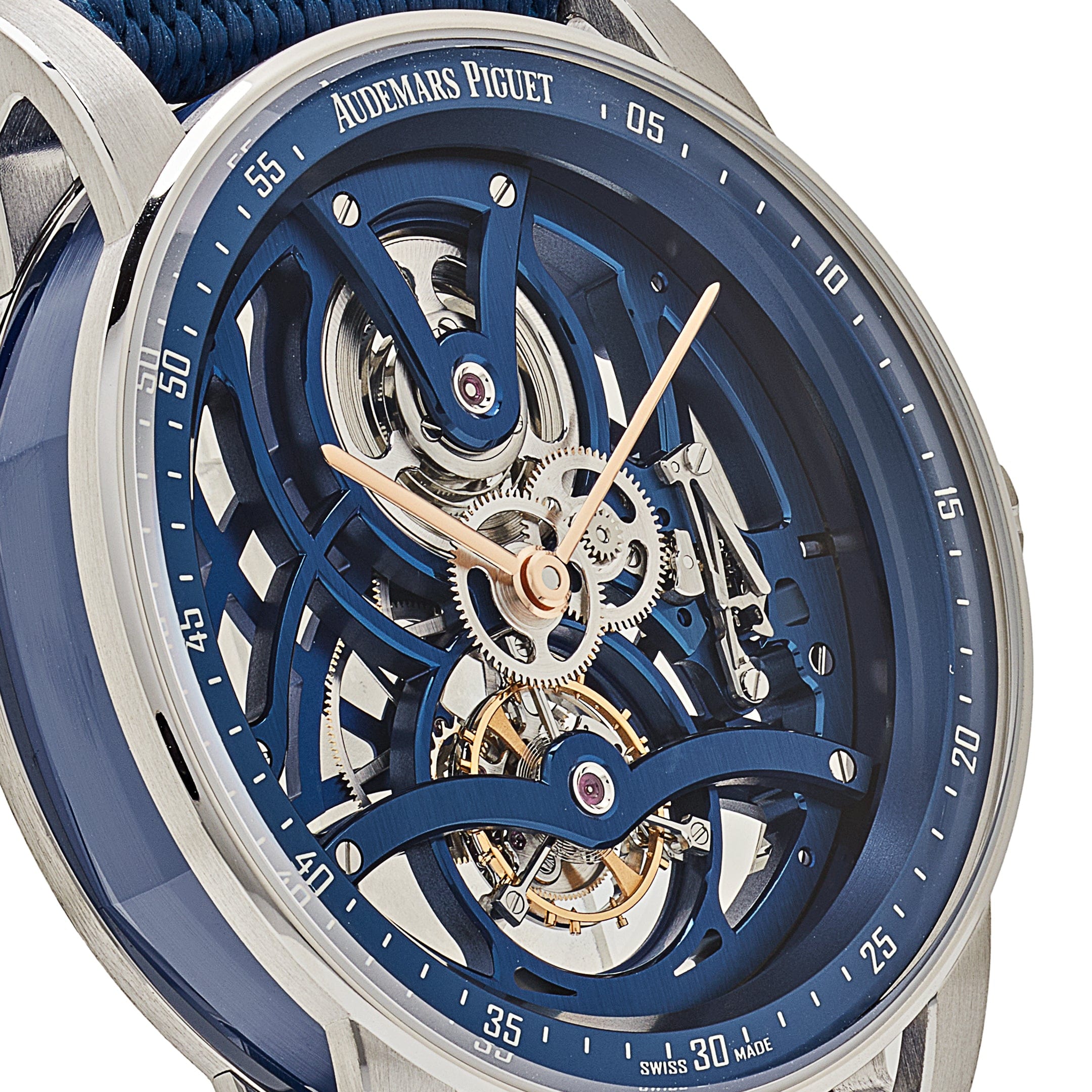 Audemars Piguet Code 11.59 Tourbillon Openworked 26600NB.OO.D346KB.01 White Gold Blue Ceramic Limited Edition - Premium Luxury Product
