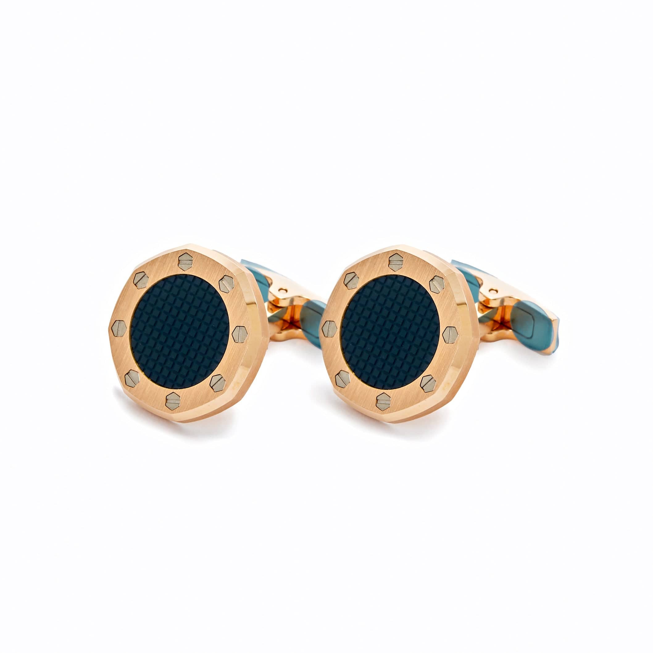 Audemars Piguet Rose Gold Cufflinks in Blue - Premium Luxury Product
