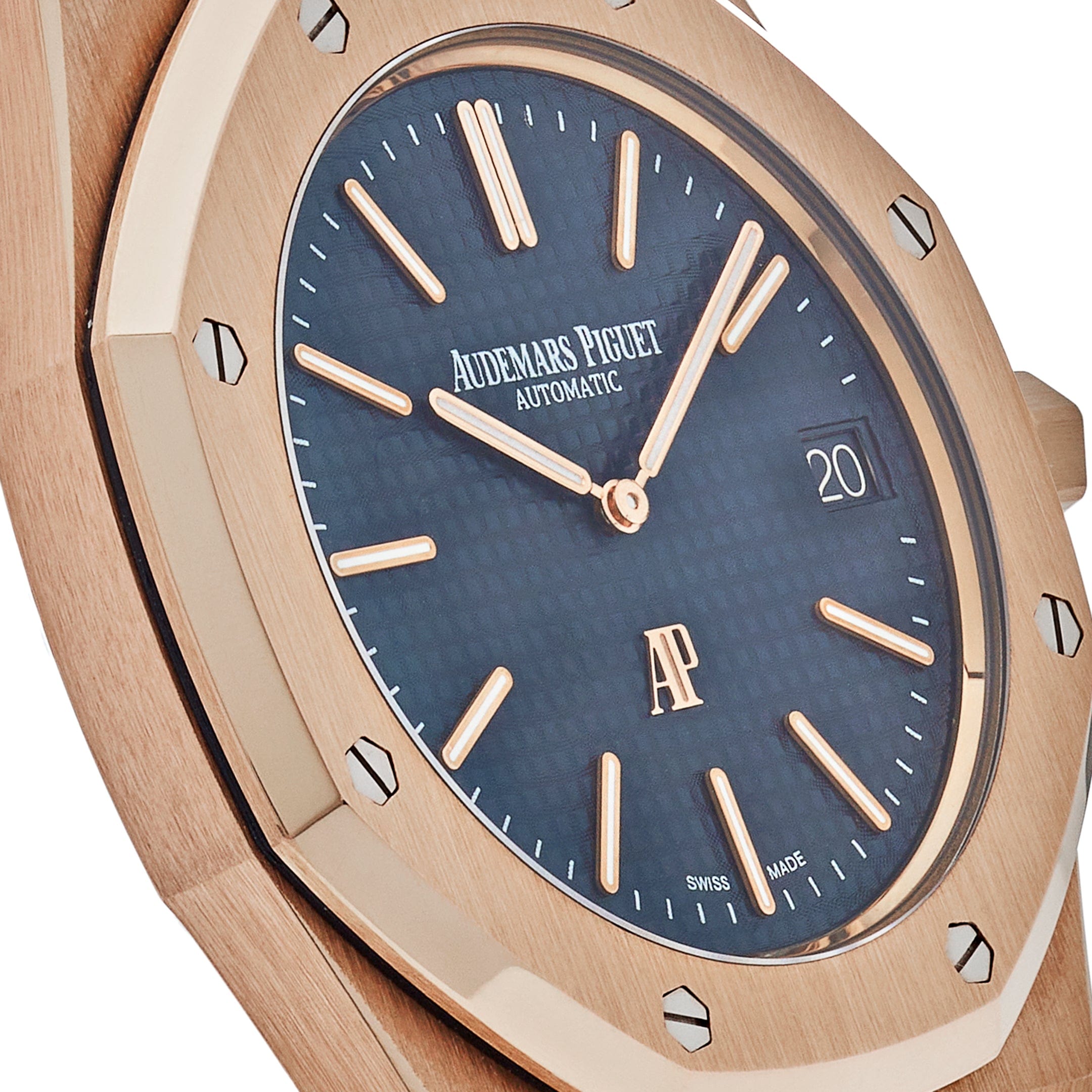 Audemars Piguet Royal Oak 15202OR.OO.1240OR.01 'Jumbo' Extra-Thin Rose Gold Blue Dial - Premium Luxury Product