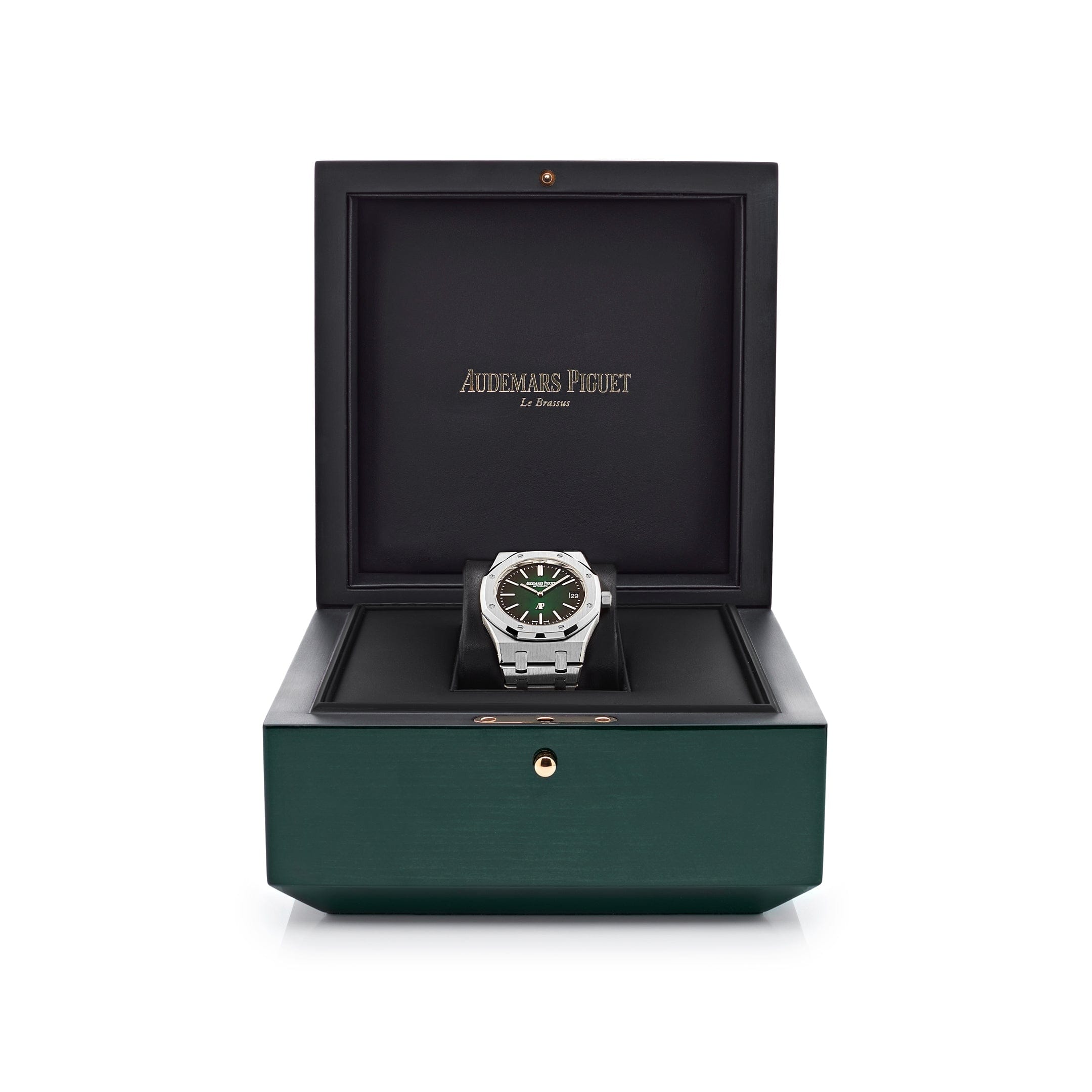Audemars Piguet Royal Oak 15202PT.OO.1240PT.01 'Jumbo' Extra-Thin Platinum Green Dial (2021) - Premium Luxury Product