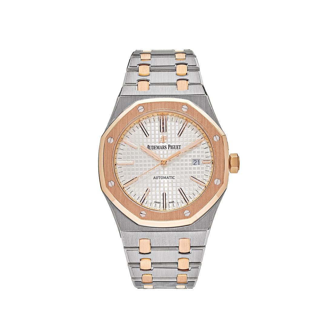 Audemars Piguet Royal Oak 15400SR.OO.1220SR.01 Stainless Steel Rose Gold White Dial (2015) - Premium Luxury Product
