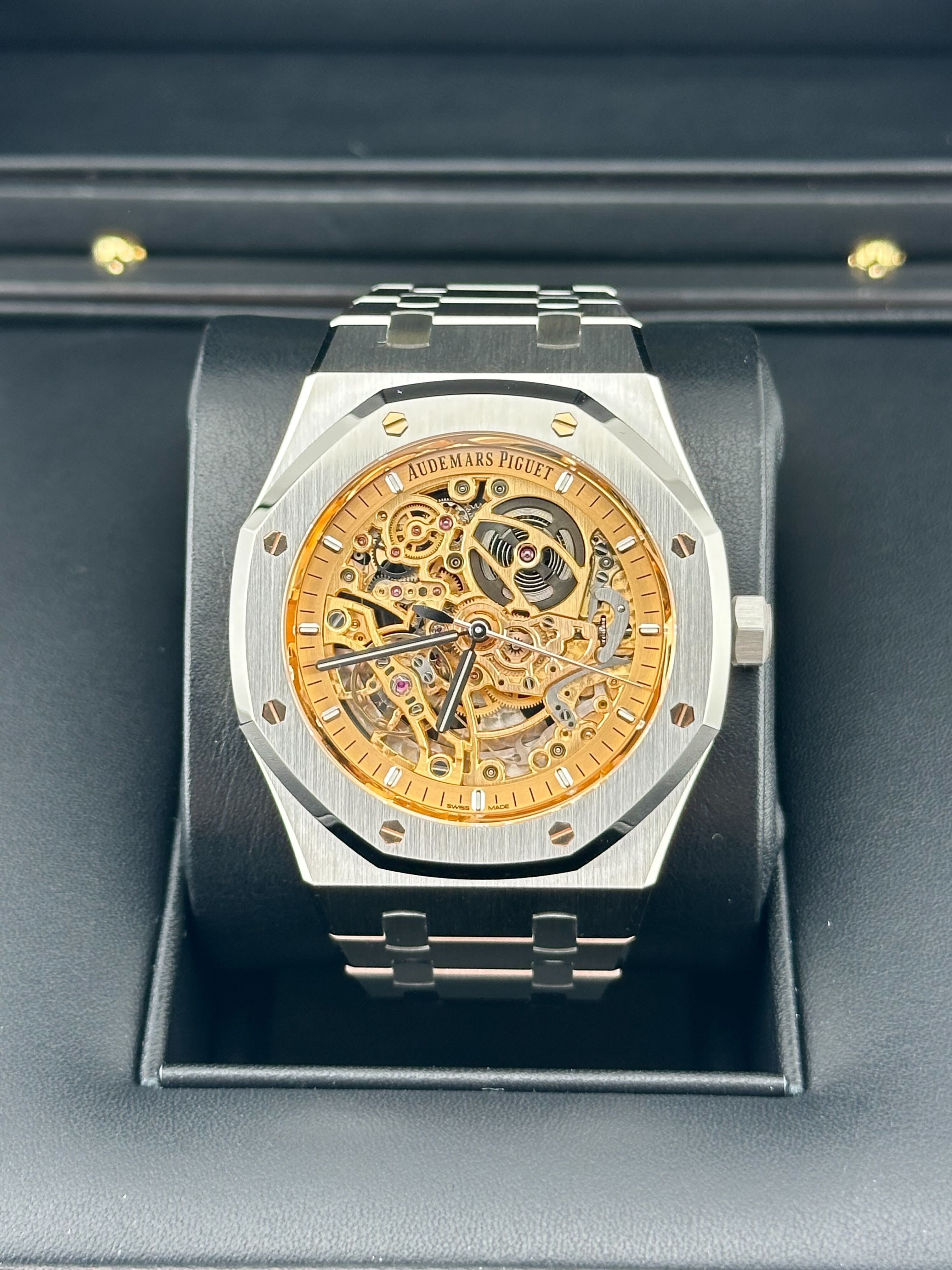 Audemars Piguet Royal Oak 15407ST.OO.1220ST.02 Double Balance Wheel Openworked Stainless Steel Pink Gold-Toned Dial (2024) - Premium Luxury Product