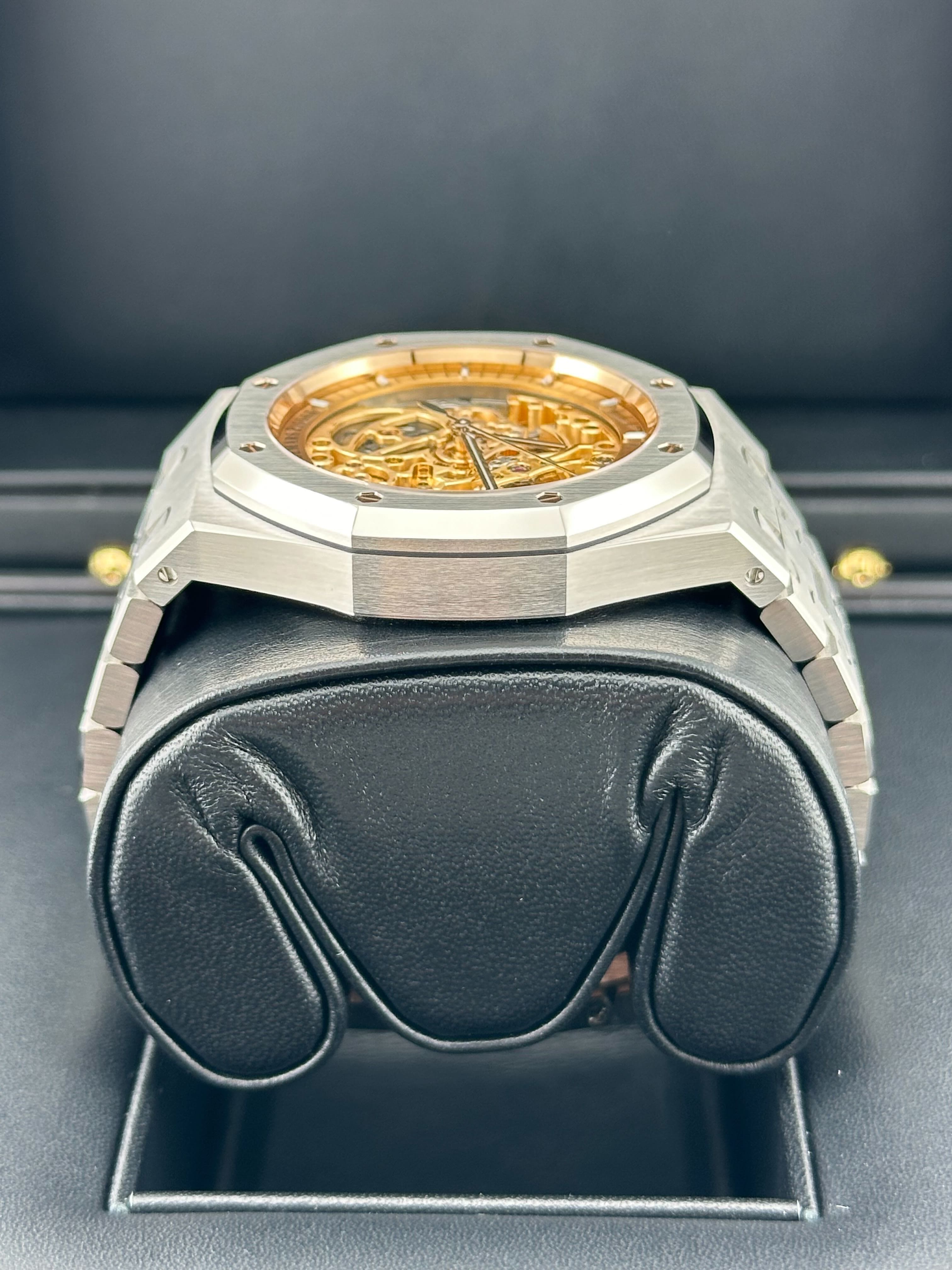 Audemars Piguet Royal Oak 15407ST.OO.1220ST.02 Double Balance Wheel Openworked Stainless Steel Pink Gold-Toned Dial (2024) - Premium Luxury Product