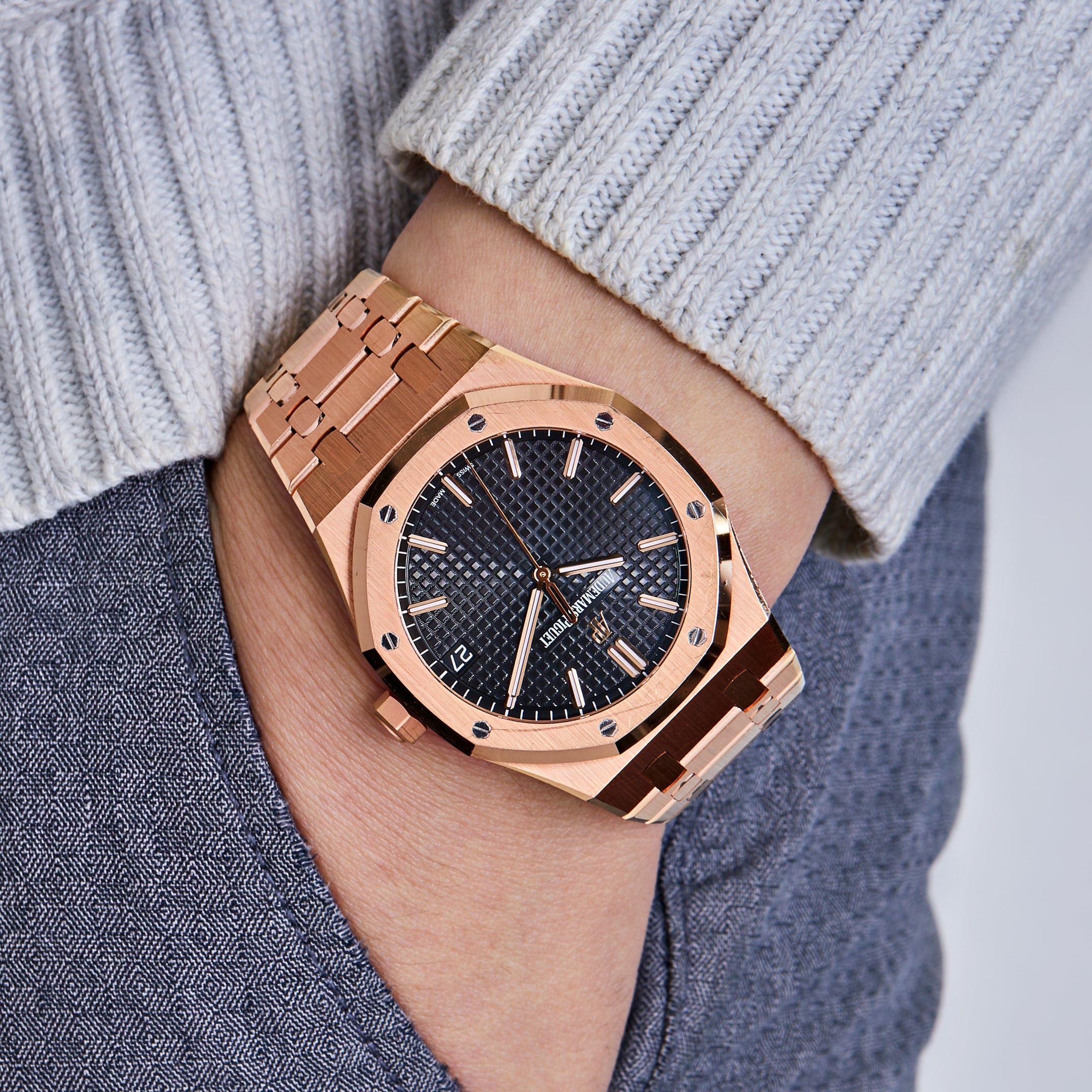 Audemars Piguet Royal Oak 15500OR.OO.1220OR.01 Selfwinding Rose Gold Black Dial - Premium Luxury Product