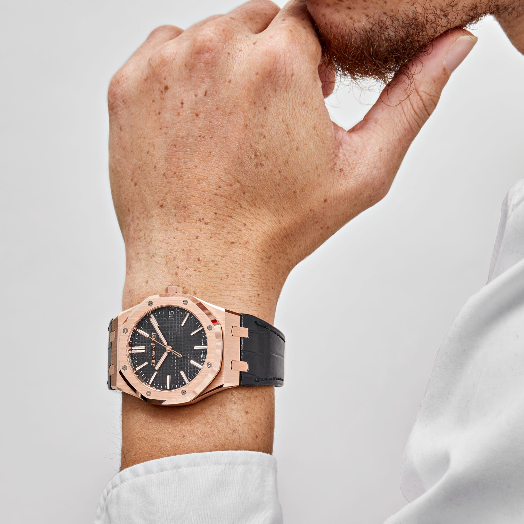 Audemars Piguet Royal Oak 15510OR.OO.D002CR.02 Rose Gold FULL Bracelet Black Dial (2024) - Premium Luxury Product