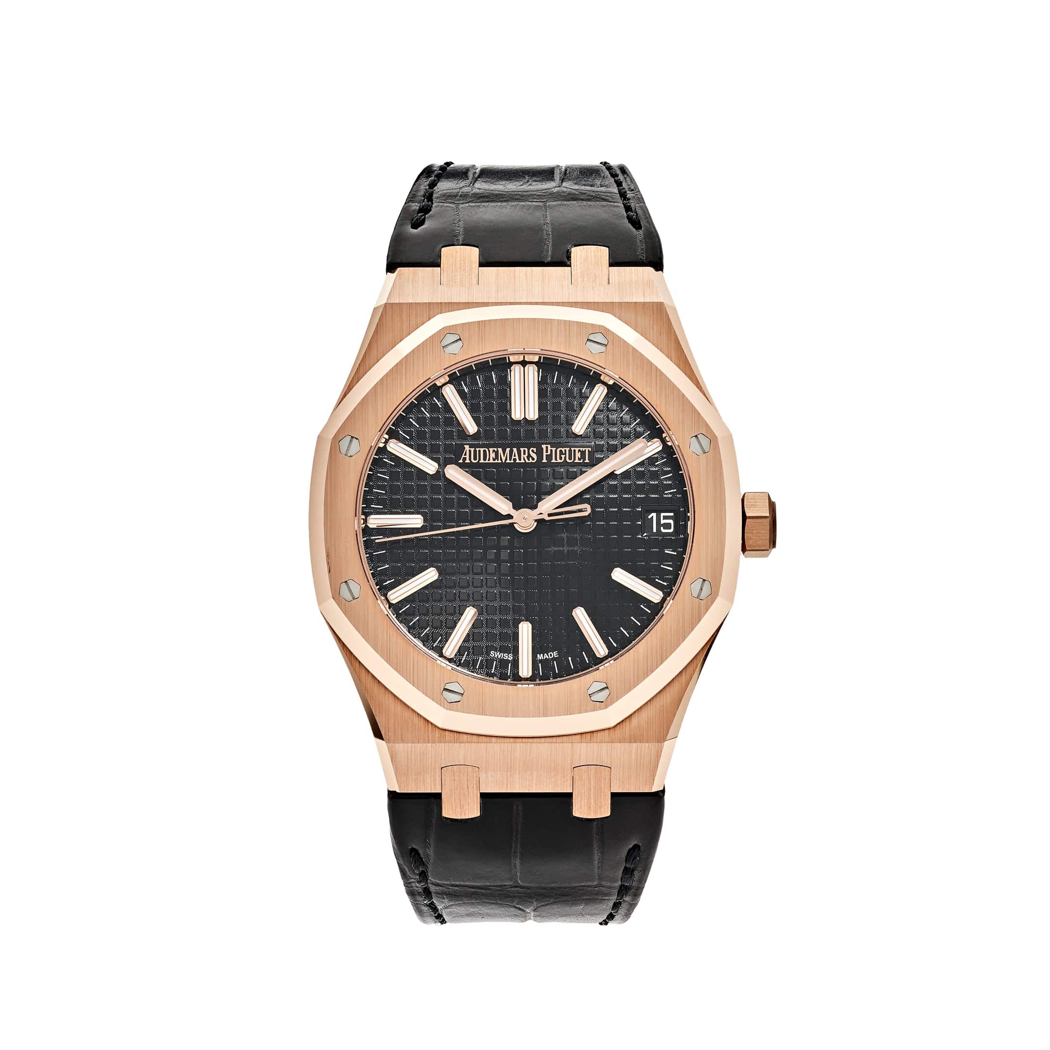 Audemars Piguet Royal Oak 15510OR.OO.D002CR.02 Rose Gold FULL Bracelet Black Dial (2024) - Premium Luxury Product