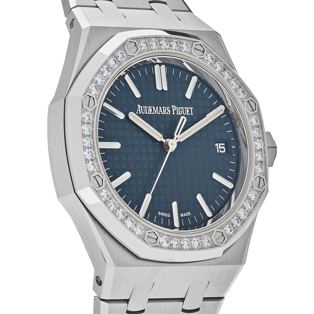 Audemars Piguet Royal Oak 15551ST.ZZ.1356ST.05 Selfwinding Stainless Steel Blue Dial Diamond Bezel (2023) - Premium Luxury Product