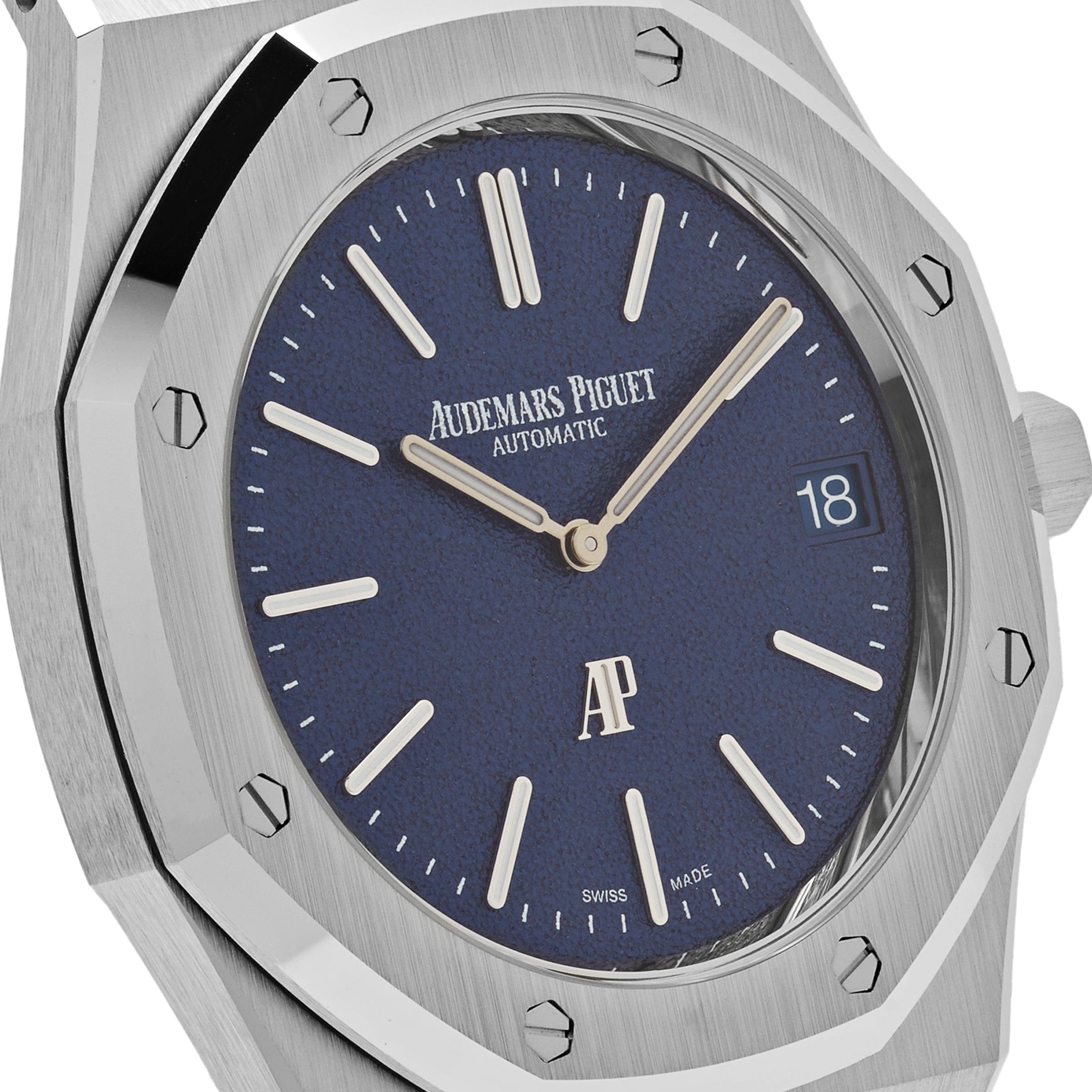 Audemars Piguet Royal Oak 16202BC.OO.1240BC.02 'Jumbo' Extra-Thin White Gold Grainy Blue Dial (2024) - Premium Luxury Product