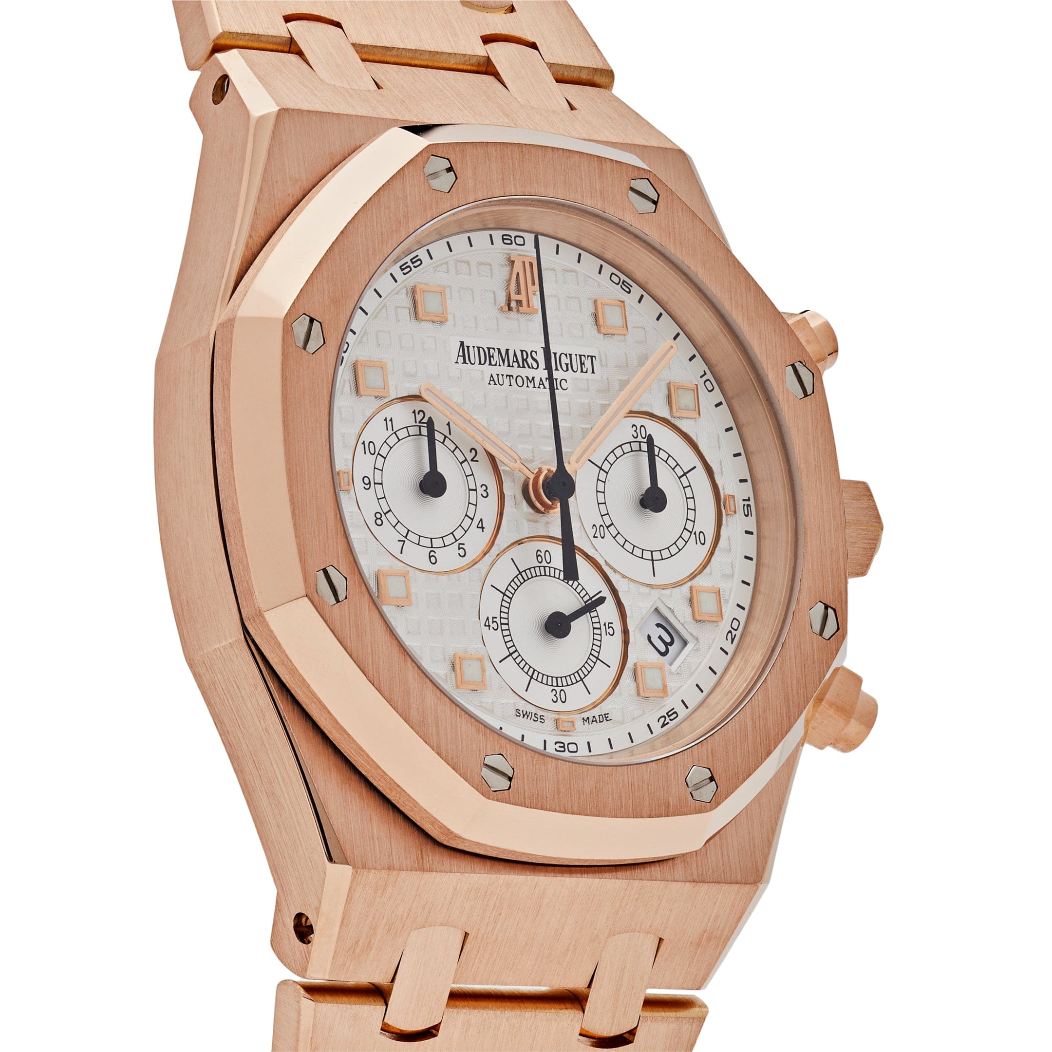 Audemars Piguet Royal Oak 26022OR.OO.D088CR.01 Chronograph Rose Gold White Dial - Premium Luxury Product