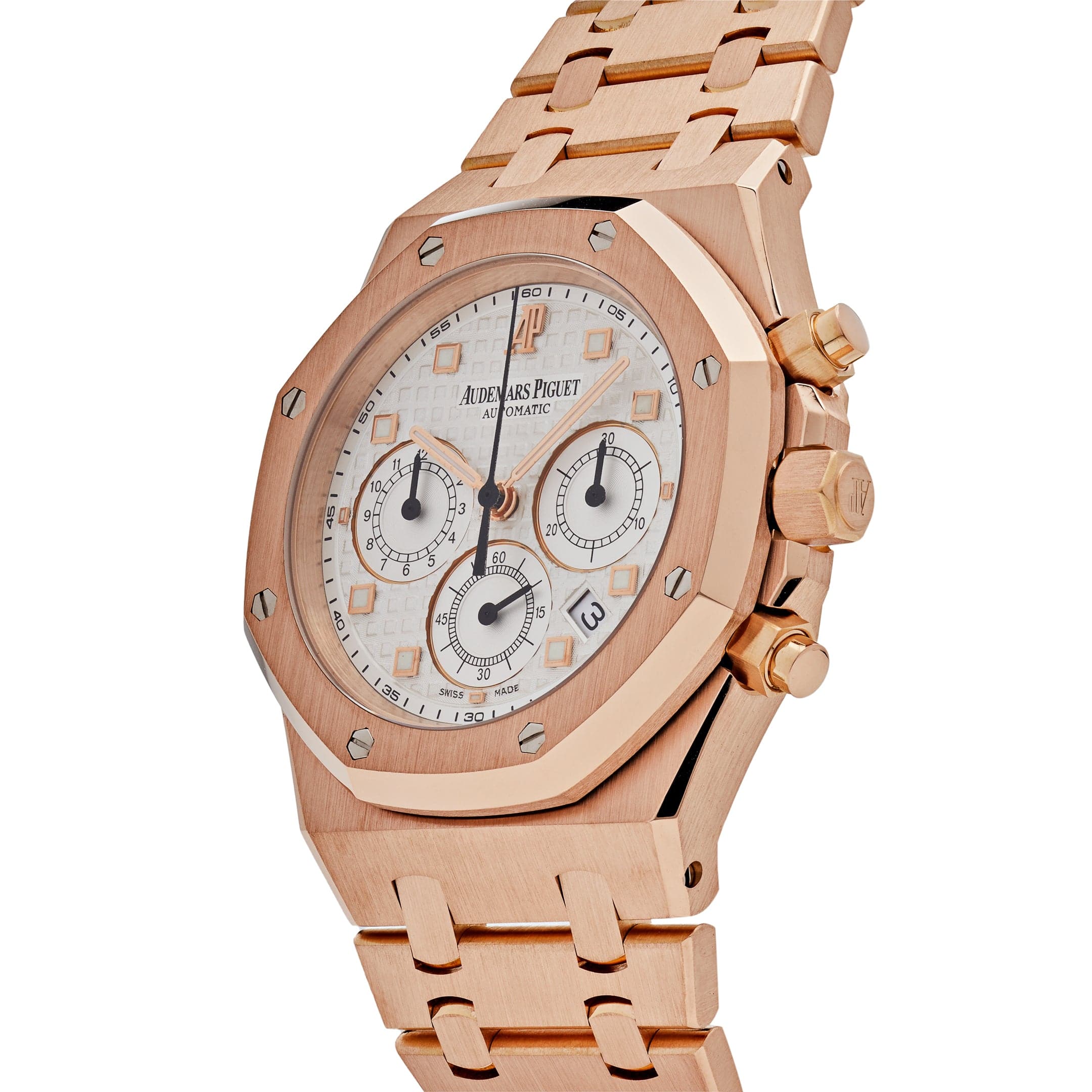 Audemars Piguet Royal Oak 26022OR.OO.D088CR.01 Chronograph Rose Gold White Dial - Premium Luxury Product