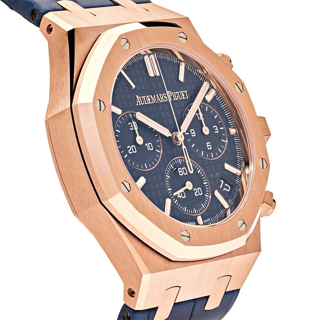 Audemars Piguet Royal Oak 26240OR.OO.D315CR.01 Chronograph '50th Anniversary' Rose Gold Blue Dial (2022) - Premium Luxury Product