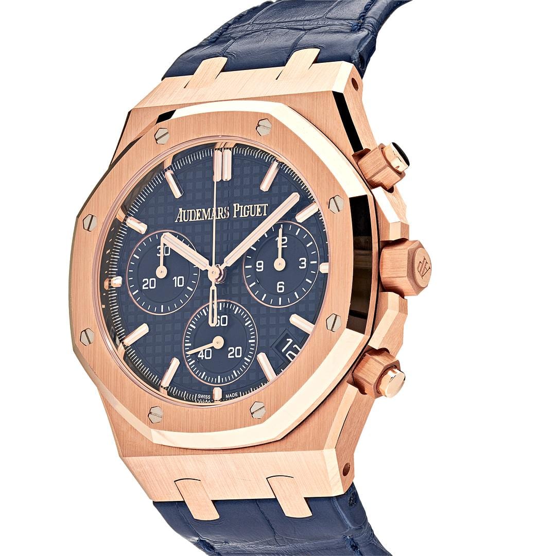 Audemars Piguet Royal Oak 26240OR.OO.D315CR.01 Chronograph '50th Anniversary' Rose Gold Blue Dial (2022) - Premium Luxury Product