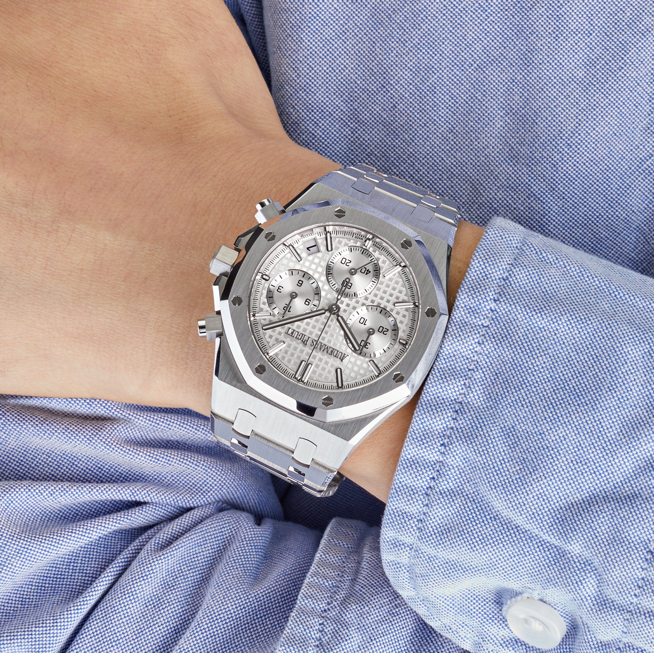 Audemars Piguet Royal Oak 26240ST.OO.1320ST.03 Selfwinding Chronograph '50th Anniversary' Stainless Steel White Dial (2022) - Premium Luxury Product