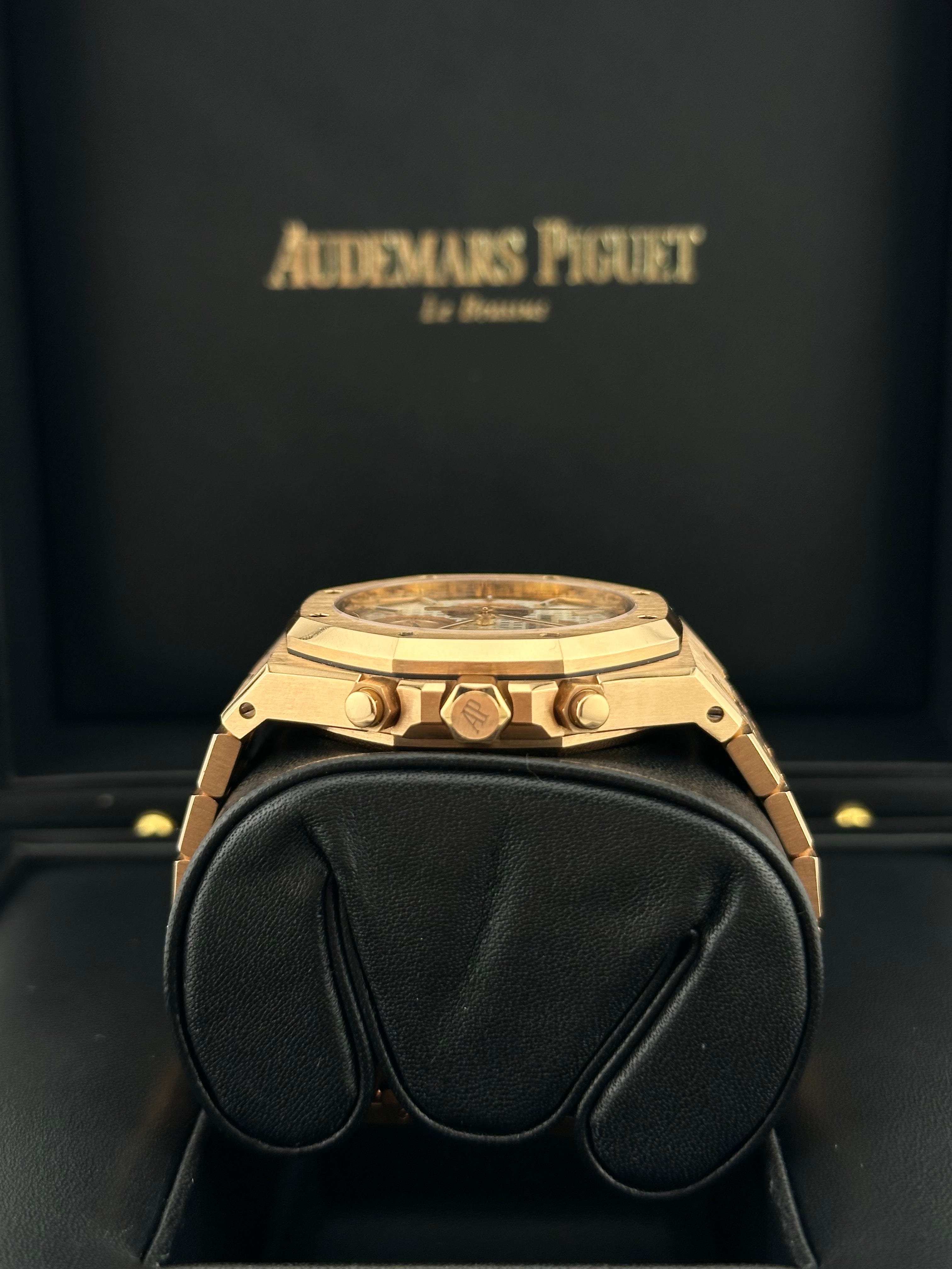 Audemars Piguet Royal Oak 26315OR.OO.1256OR.01 Chronograph Rose Gold Silver Dial - Premium Luxury Product