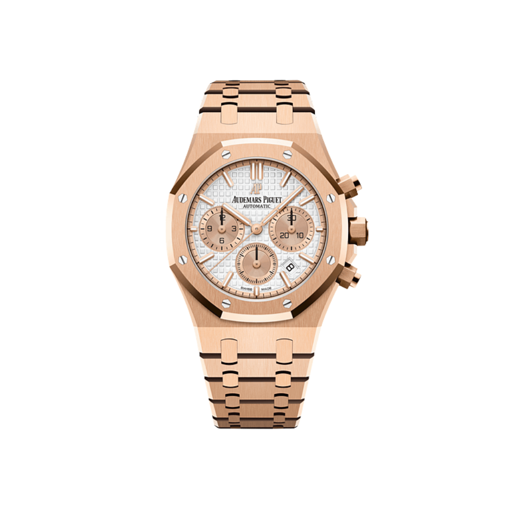 Audemars Piguet Royal Oak 26315OR.OO.1256OR.01 Chronograph Rose Gold Silver Dial - Premium Luxury Product
