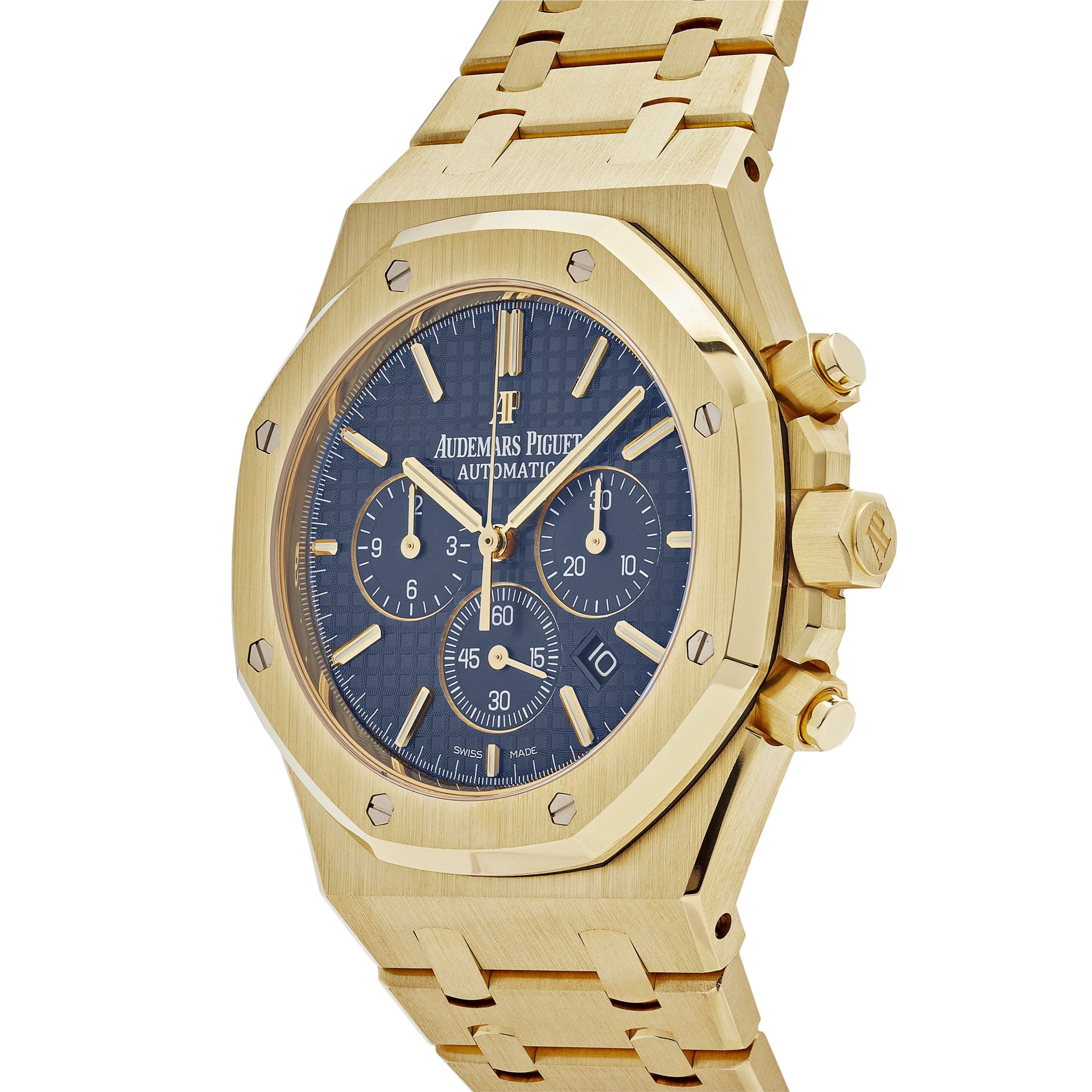 Audemars Piguet Royal Oak 26320BA.OO.1220BA.02 Chronograph Yellow Gold Blue Dial (2016) - Premium Luxury Product