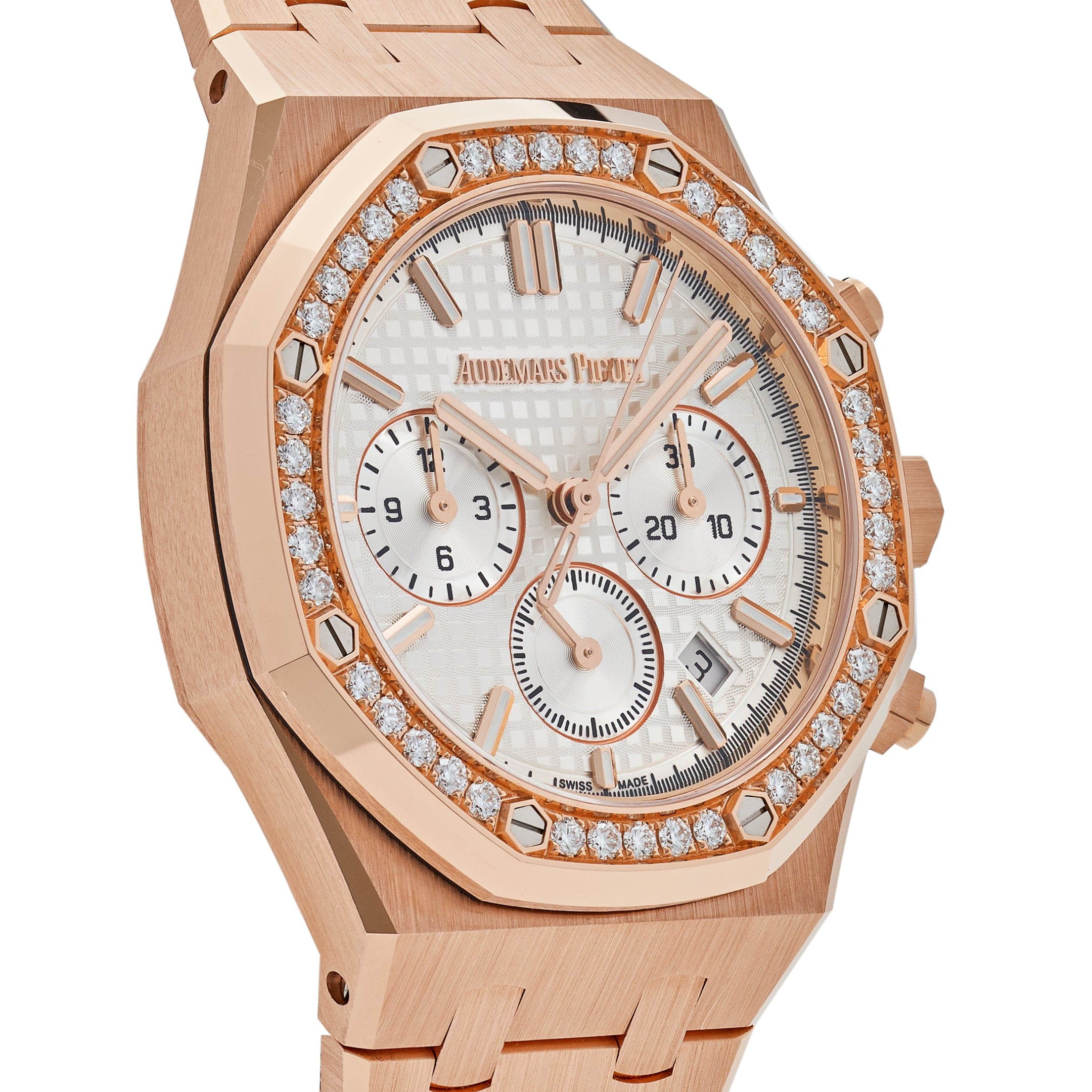 Audemars Piguet Royal Oak 26715OR.ZZ.1356OR.01 Selfwinding Chronograph Rose Gold Diamond Bezel (2022) - Premium Luxury Product