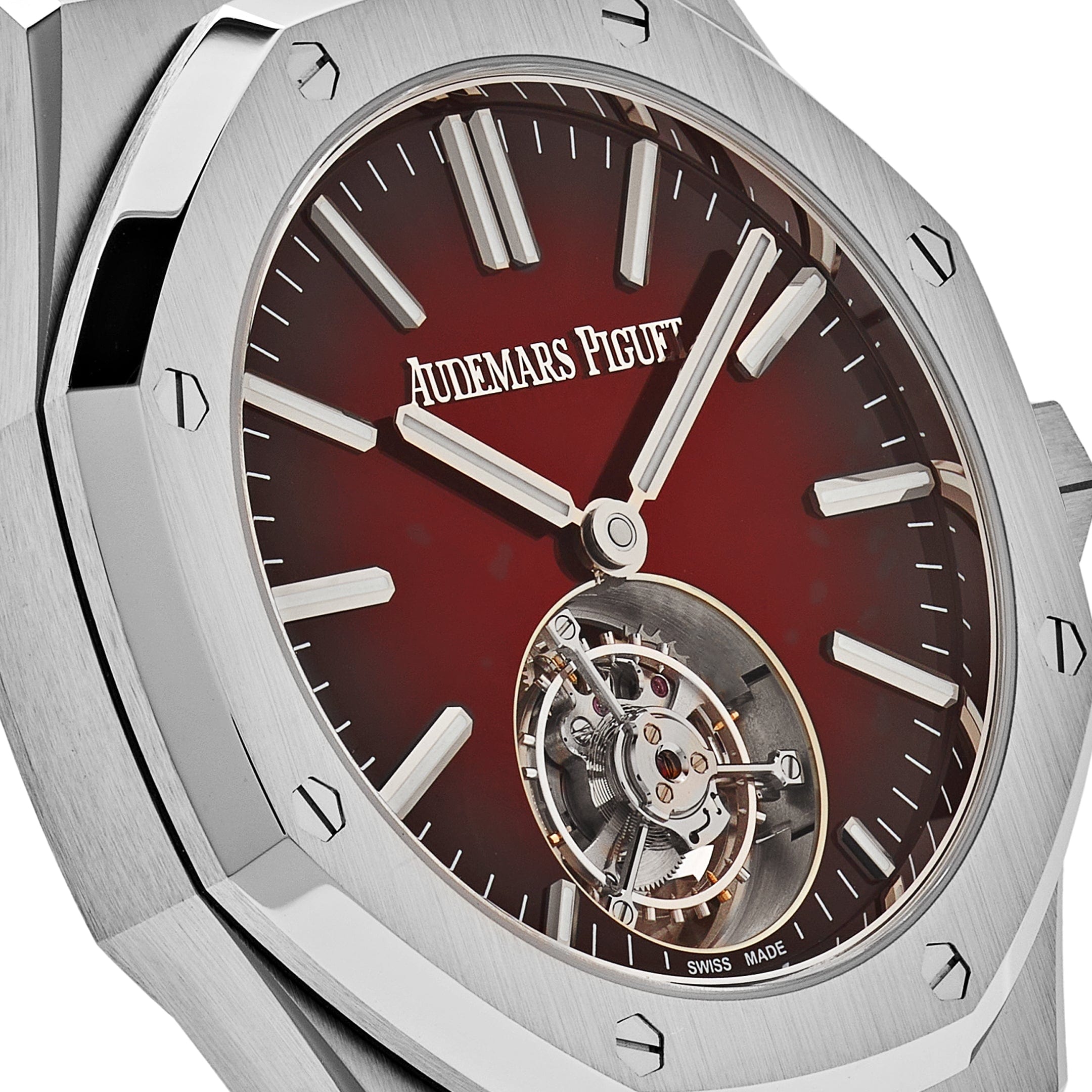 Audemars Piguet Royal Oak 26730ST.OO.1320ST.05 Selfwinding Flying Tourbillon Red Burgundy Stainless Steel - Premium Luxury Product