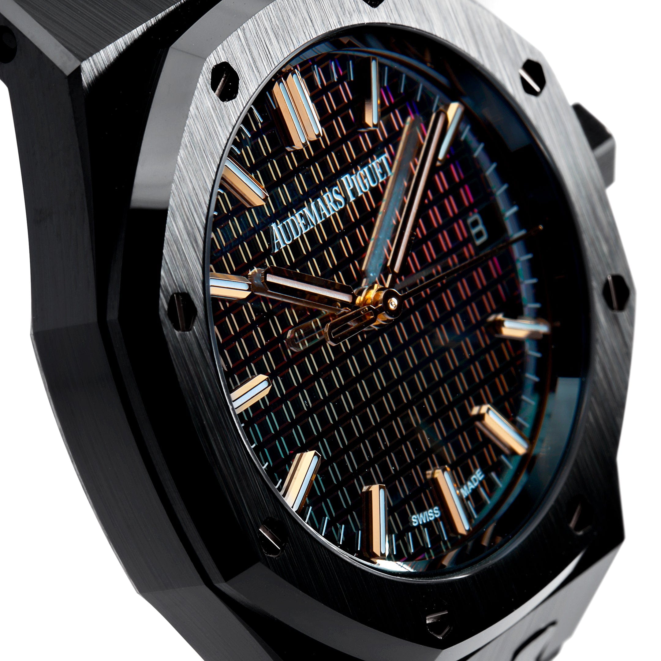 Audemars Piguet Royal Oak 77350CE.OO.1266CE.02.A Selfwinding 'Carolina Bucci' Black Ceramic Rainbow Dial Limited Edition (2022) - Premium Luxury Product