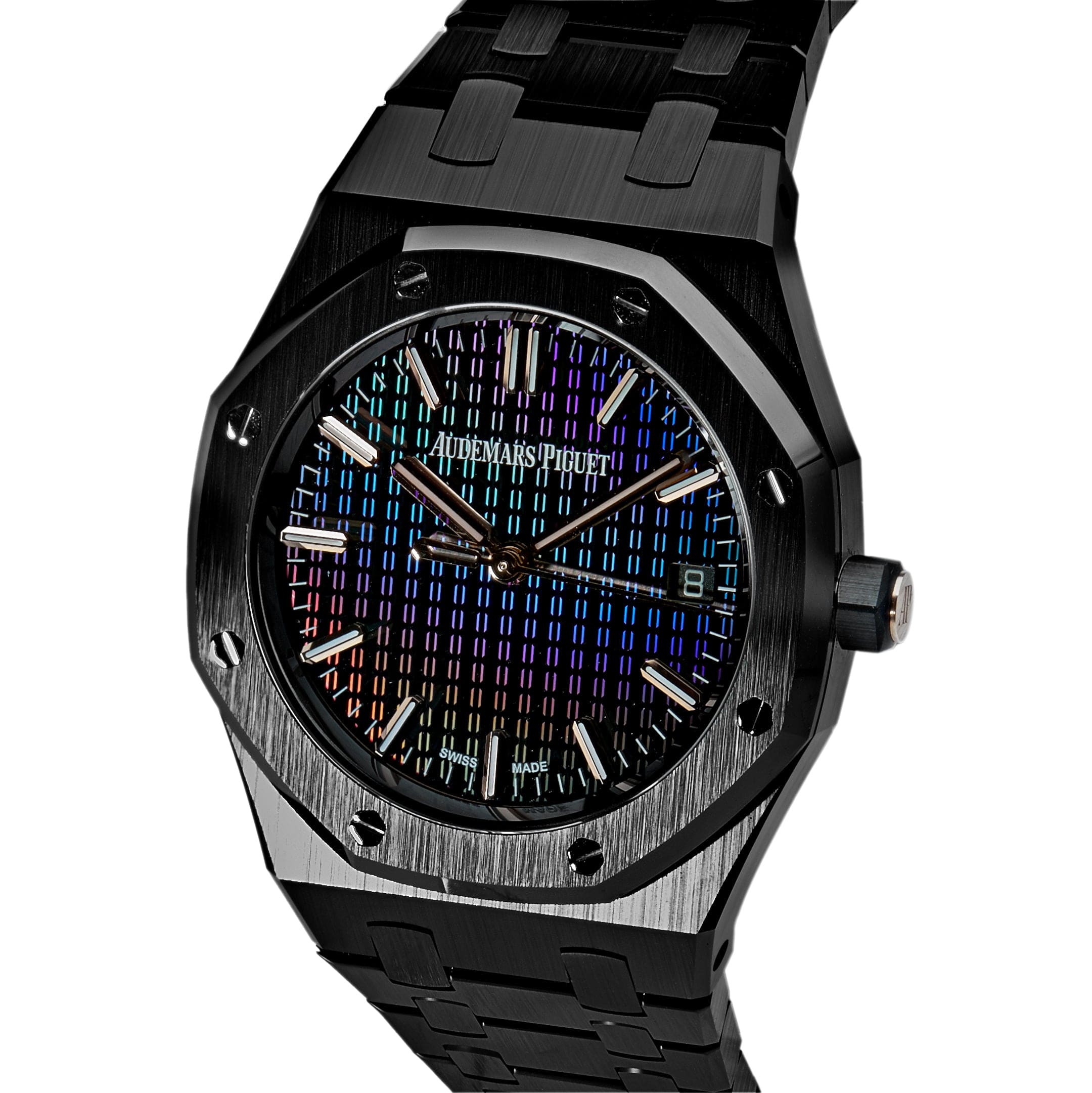 Audemars Piguet Royal Oak 77350CE.OO.1266CE.02.A Selfwinding 'Carolina Bucci' Black Ceramic Rainbow Dial Limited Edition (2022) - Premium Luxury Product