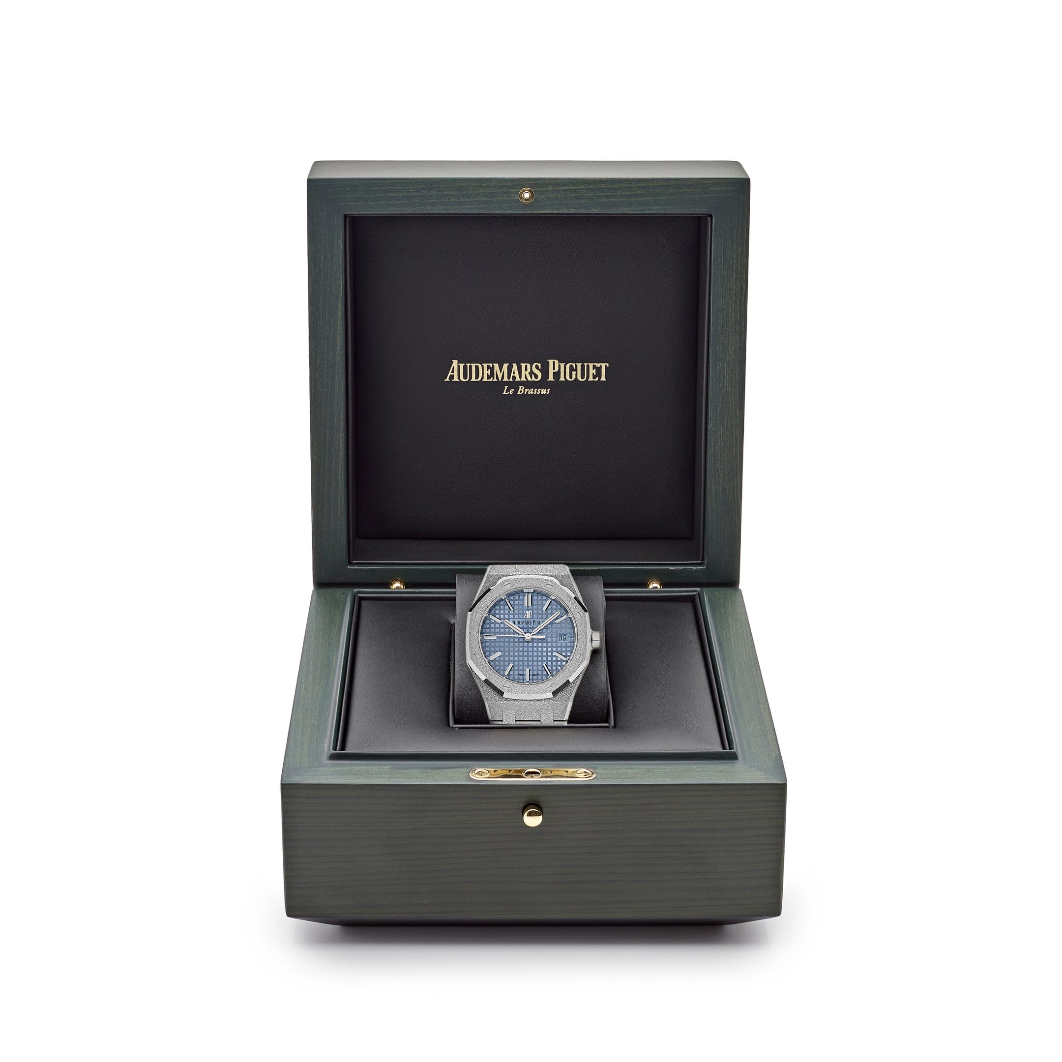 Audemars Piguet Royal Oak 77353BC.GG.1263BC.01 Selfwinding Frosted White Gold Light Blue Dial - Premium Luxury Product