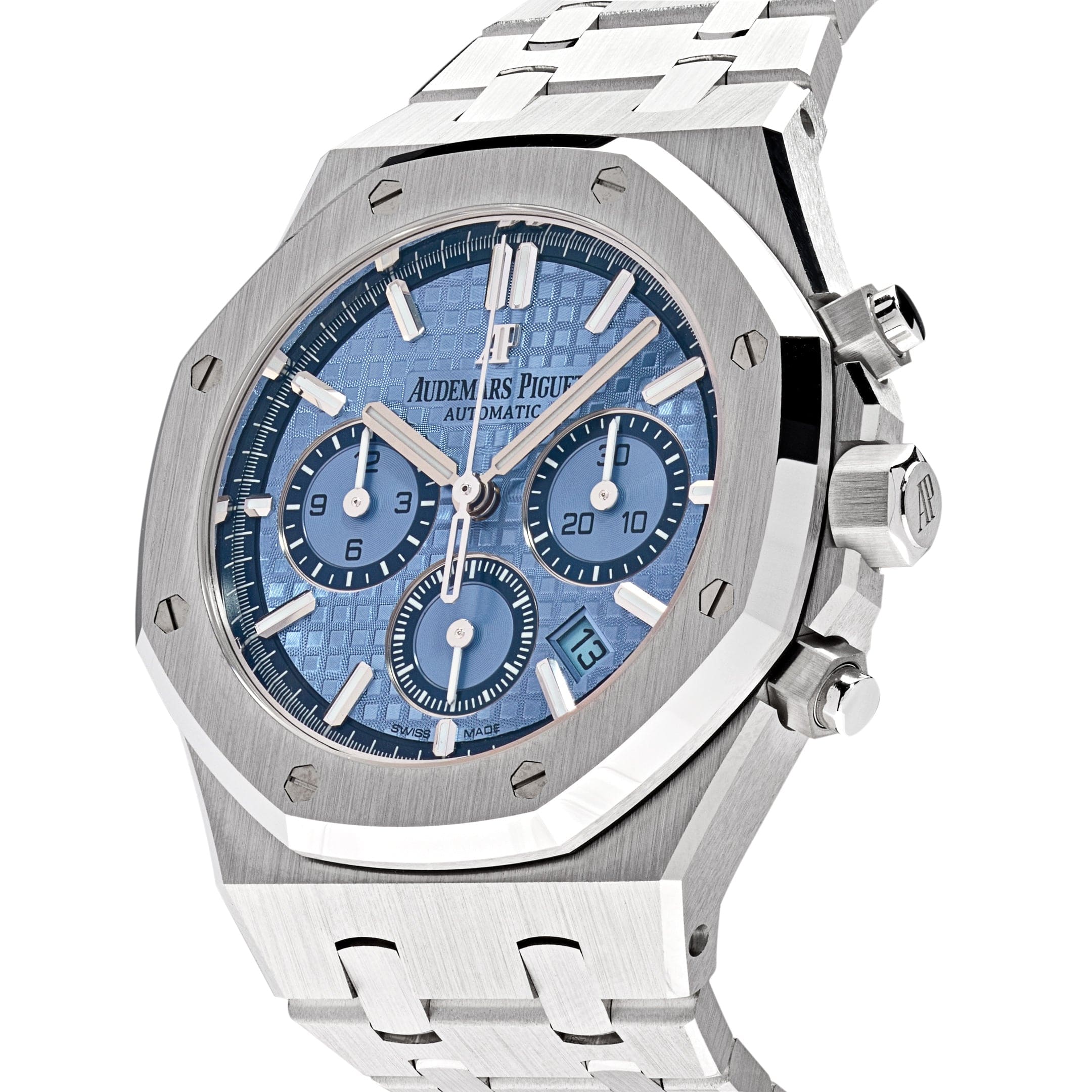 Audemars Piguet Royal Oak 26317BC.OO.1256BC.01 Selfwinding Chronograph White Gold Light Blue Dial Limited Edition - Premium Luxury Product