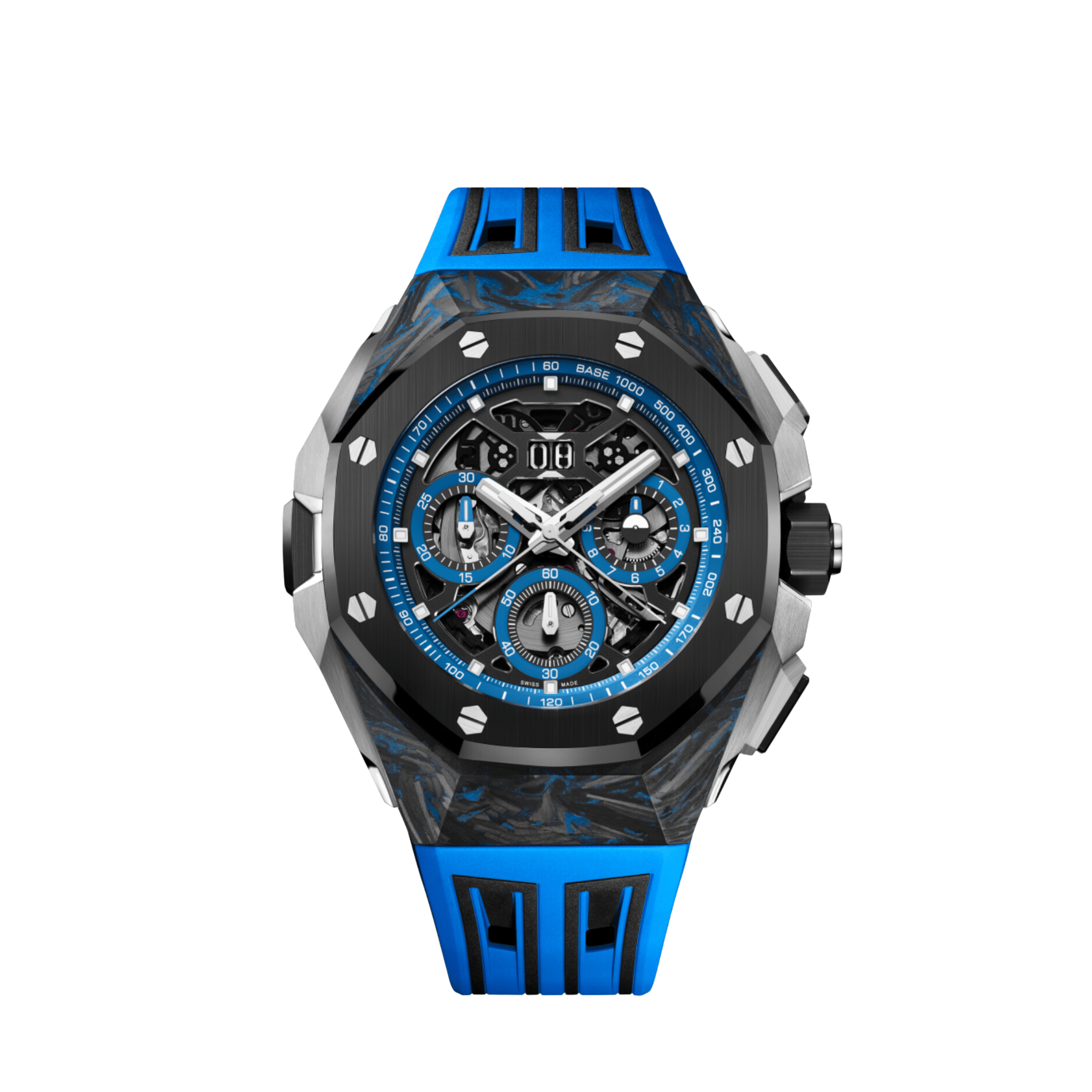 Audemars Piguet Royal Oak Concept 26650FO.OO.D353CA.01 Split-Seconds Chronograph GMT Large Date CFT Carbon Openworked Dial - Premium Luxury Product