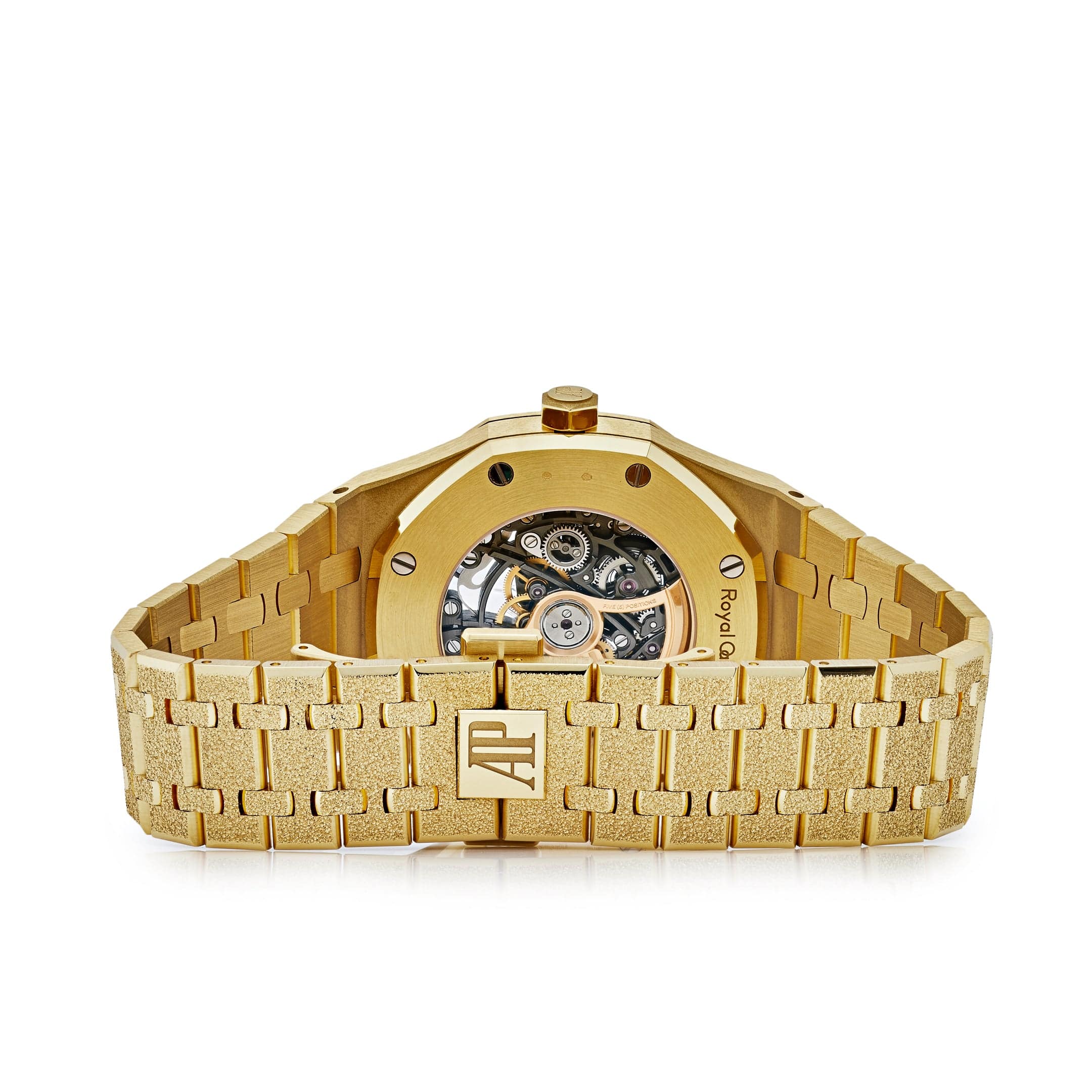 Audemars Piguet Royal Oak 15412BA.YG.1224BA.01 Rainbow Baguette Frosted Yellow Gold Double Balance Wheel - Premium Luxury Product