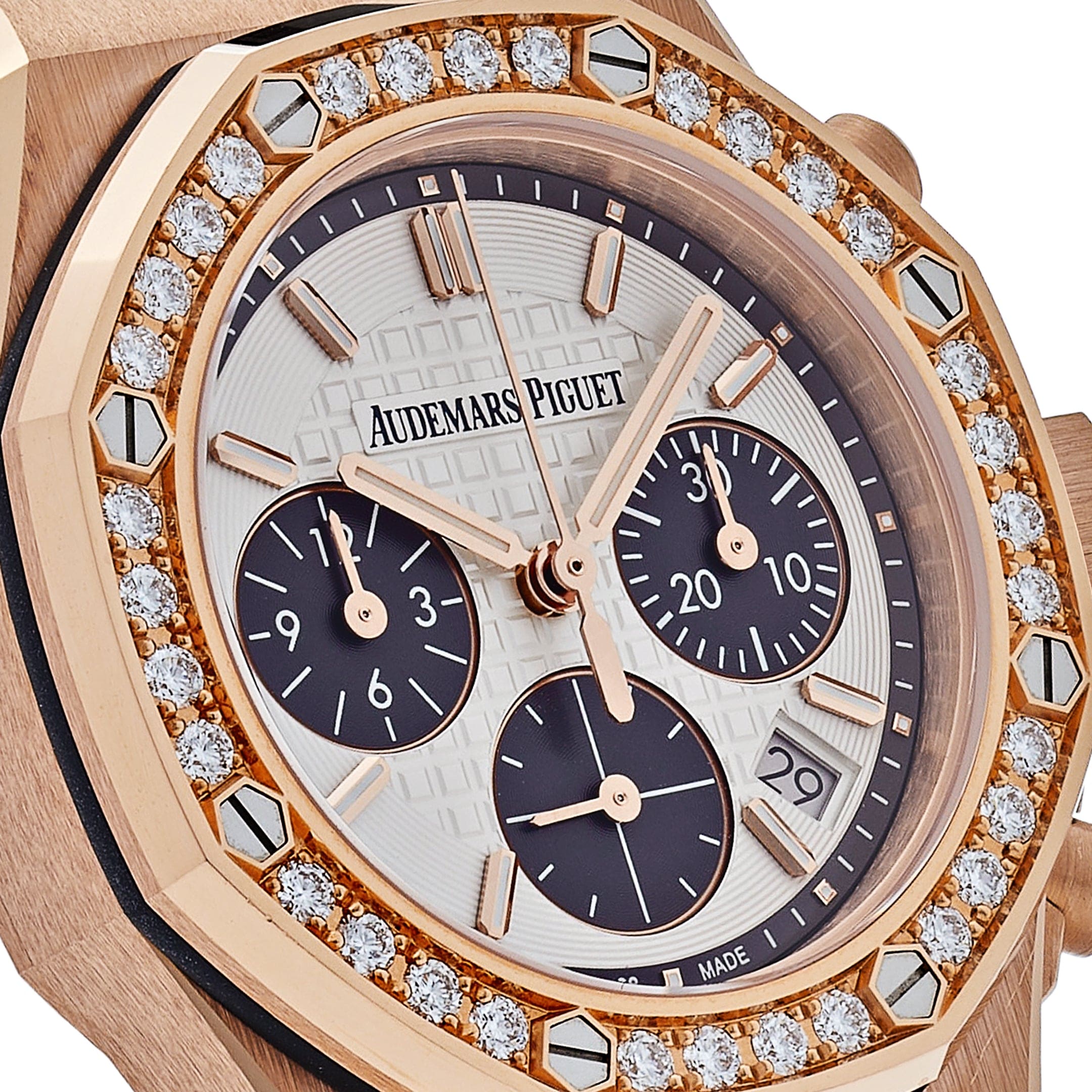 Audemars Piguet Royal Oak Offshore 26231OR.ZZ.D003CA.01 'Ladies' Rose Gold Diamond Bezel Silver Dial - Premium Luxury Product