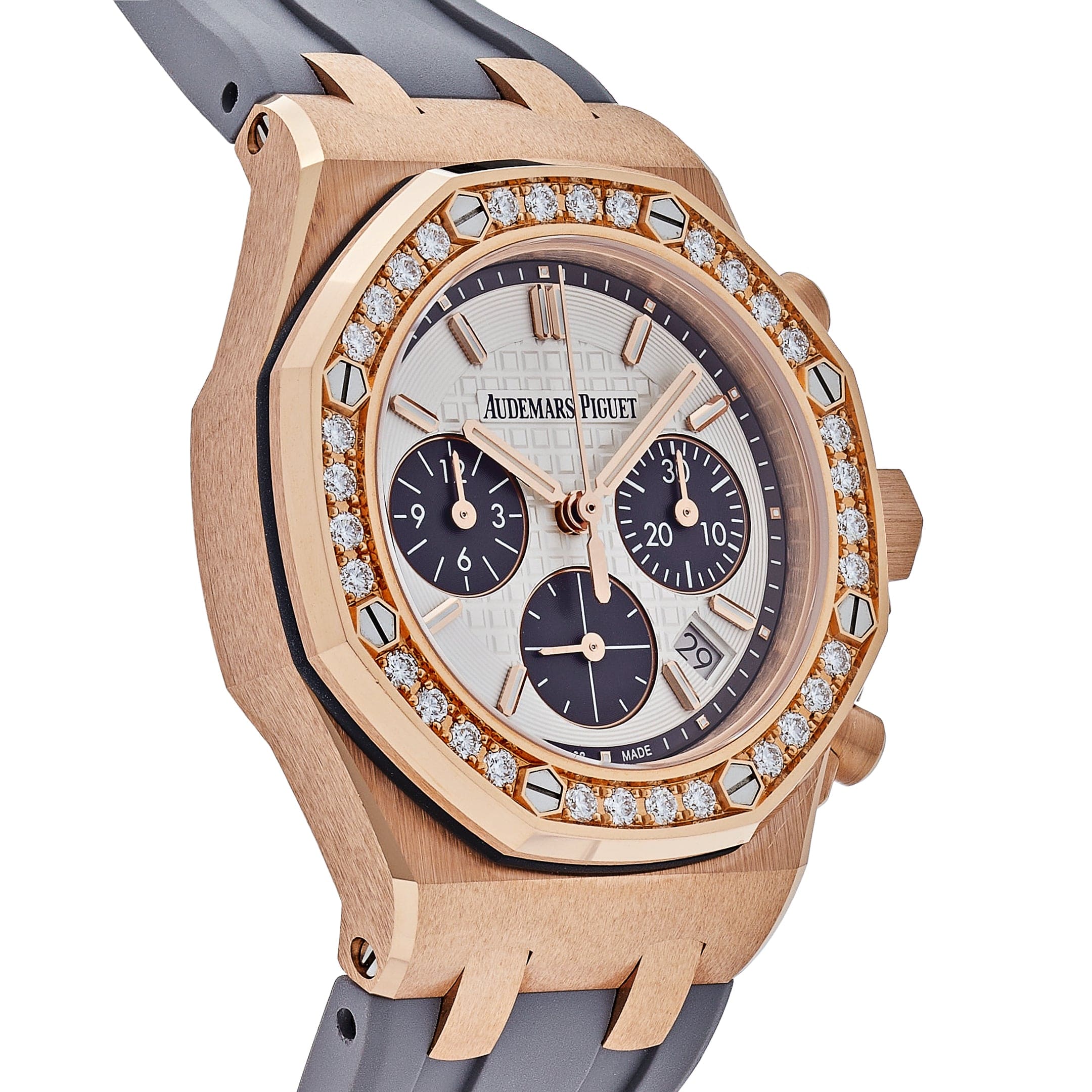 Audemars Piguet Royal Oak Offshore 26231OR.ZZ.D003CA.01 'Ladies' Rose Gold Diamond Bezel Silver Dial - Premium Luxury Product