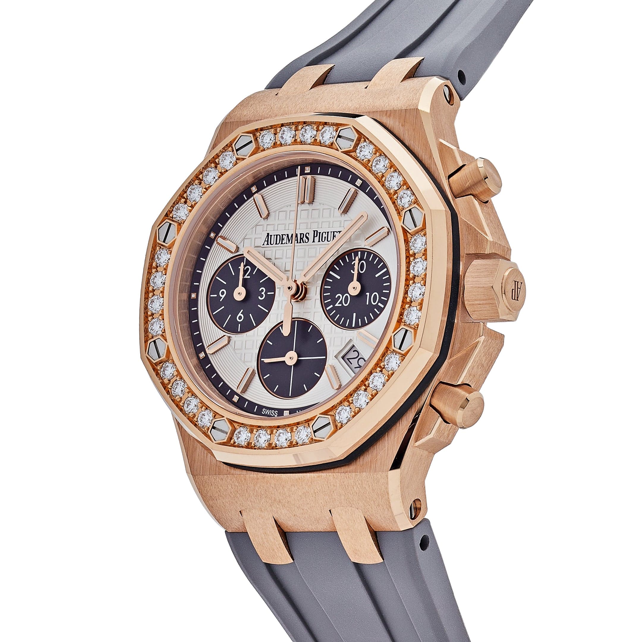 Audemars Piguet Royal Oak Offshore 26231OR.ZZ.D003CA.01 'Ladies' Rose Gold Diamond Bezel Silver Dial - Premium Luxury Product