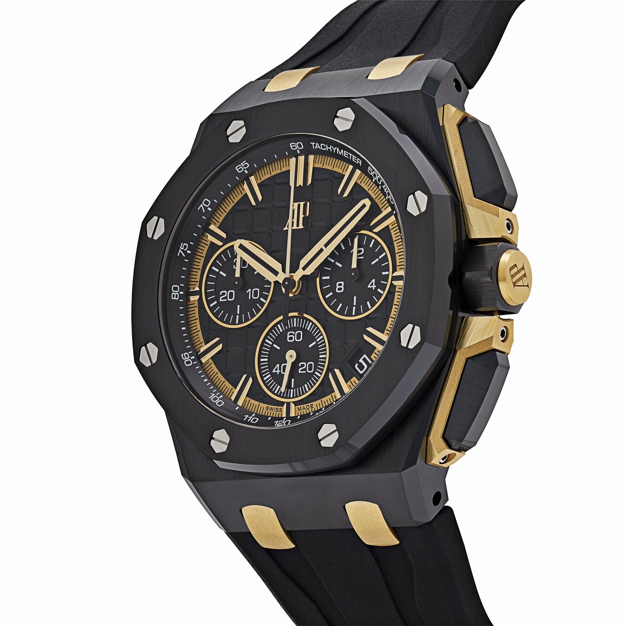 Audemars Piguet Royal Oak Offshore 26420CE.OO.A127CR.01 Chronograph Black Ceramic Yellow Gold Black Dial - Premium Luxury Product