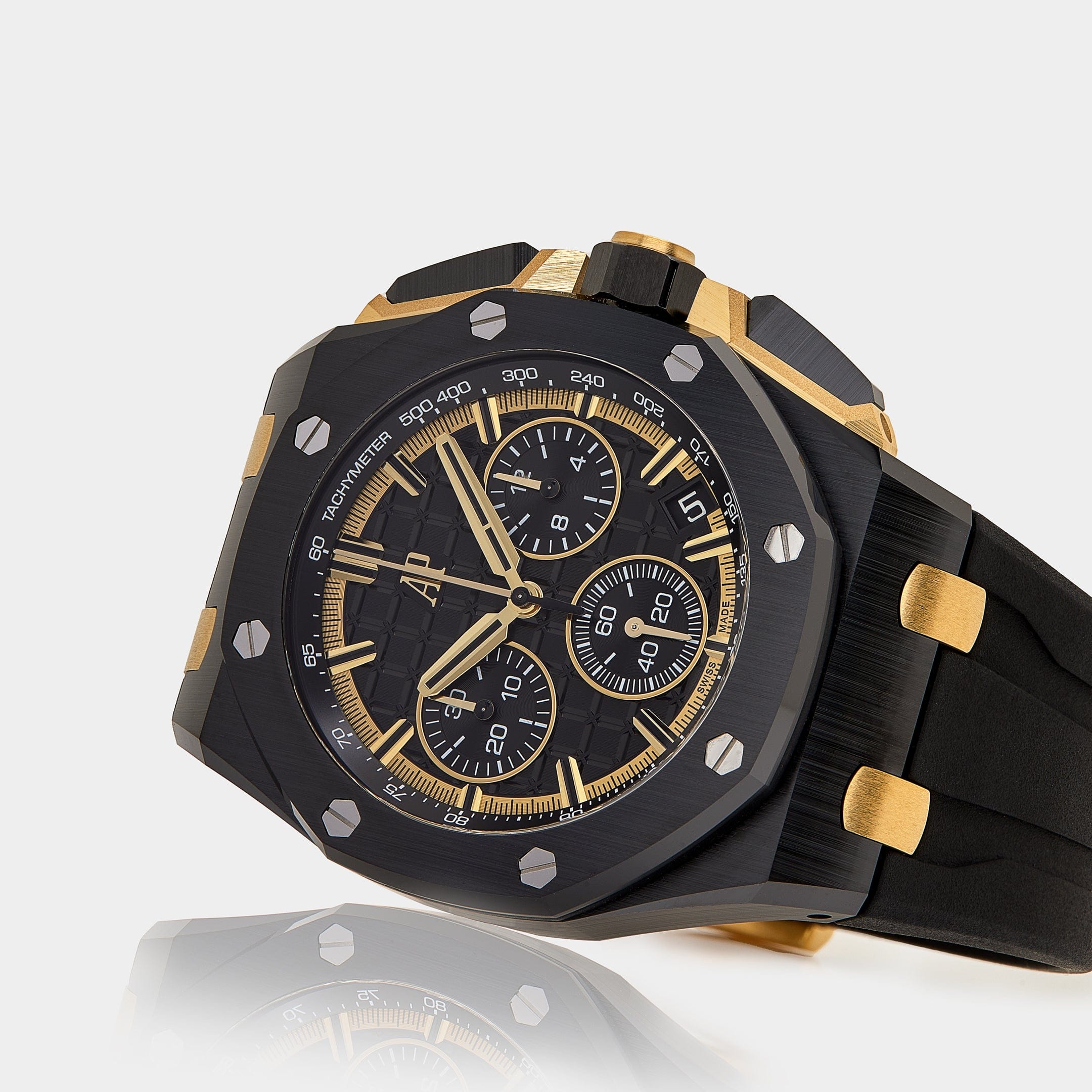 Audemars Piguet Royal Oak Offshore 26420CE.OO.A127CR.01 Chronograph Black Ceramic Yellow Gold Black Dial - Premium Luxury Product