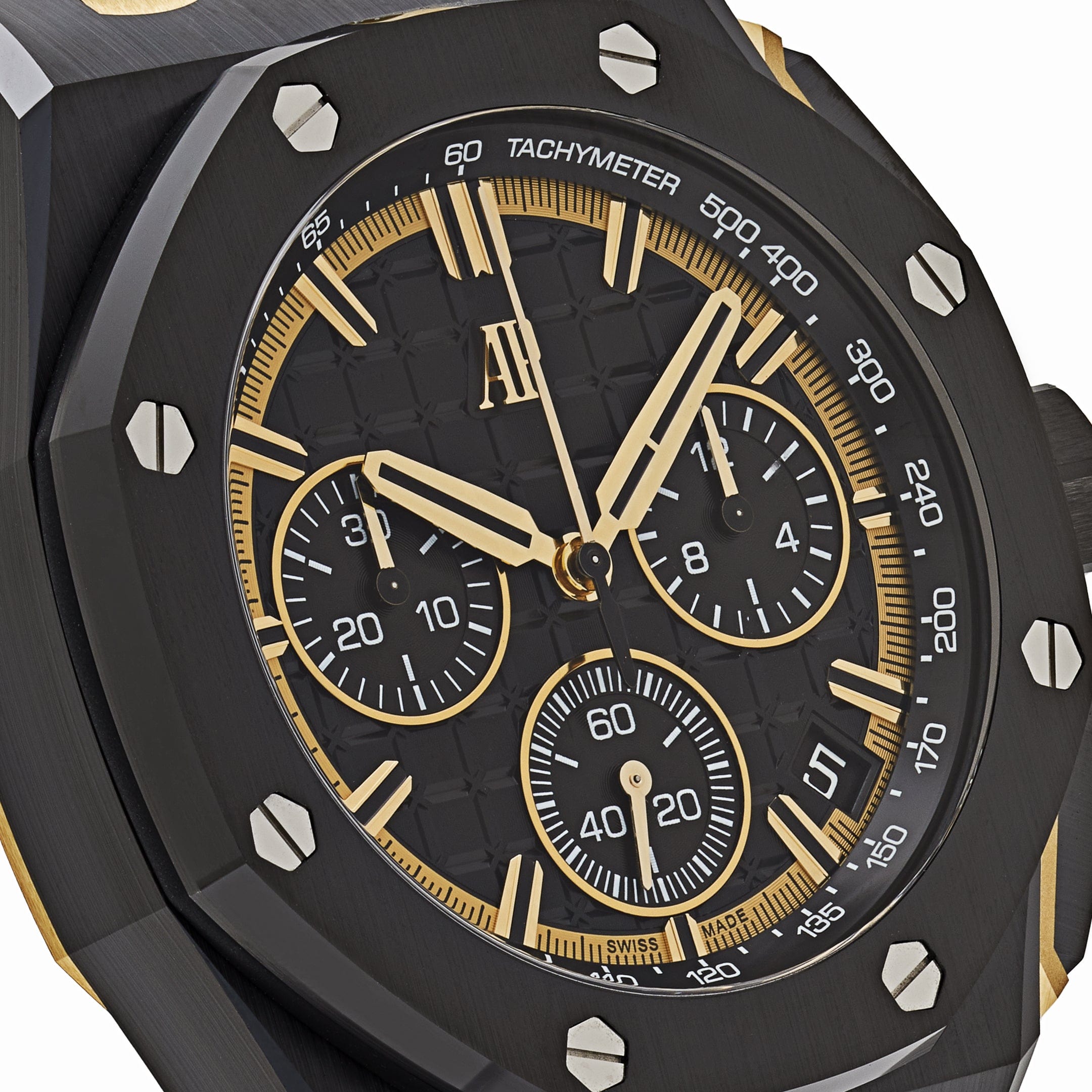 Audemars Piguet Royal Oak Offshore 26420CE.OO.A127CR.01 Chronograph Black Ceramic Yellow Gold Black Dial - Premium Luxury Product