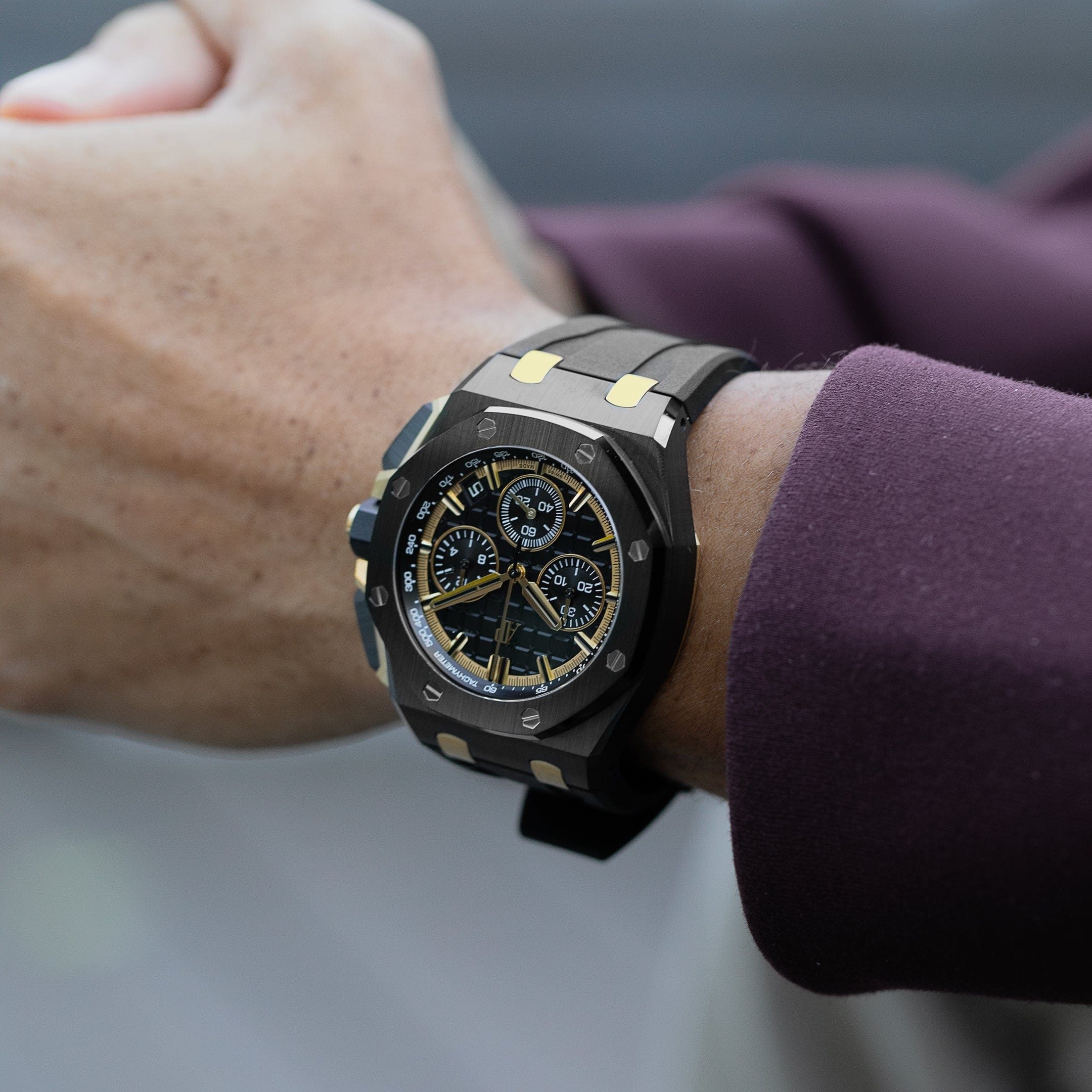 Audemars Piguet Royal Oak Offshore 26420CE.OO.A127CR.01 Chronograph Black Ceramic Yellow Gold Black Dial - Premium Luxury Product