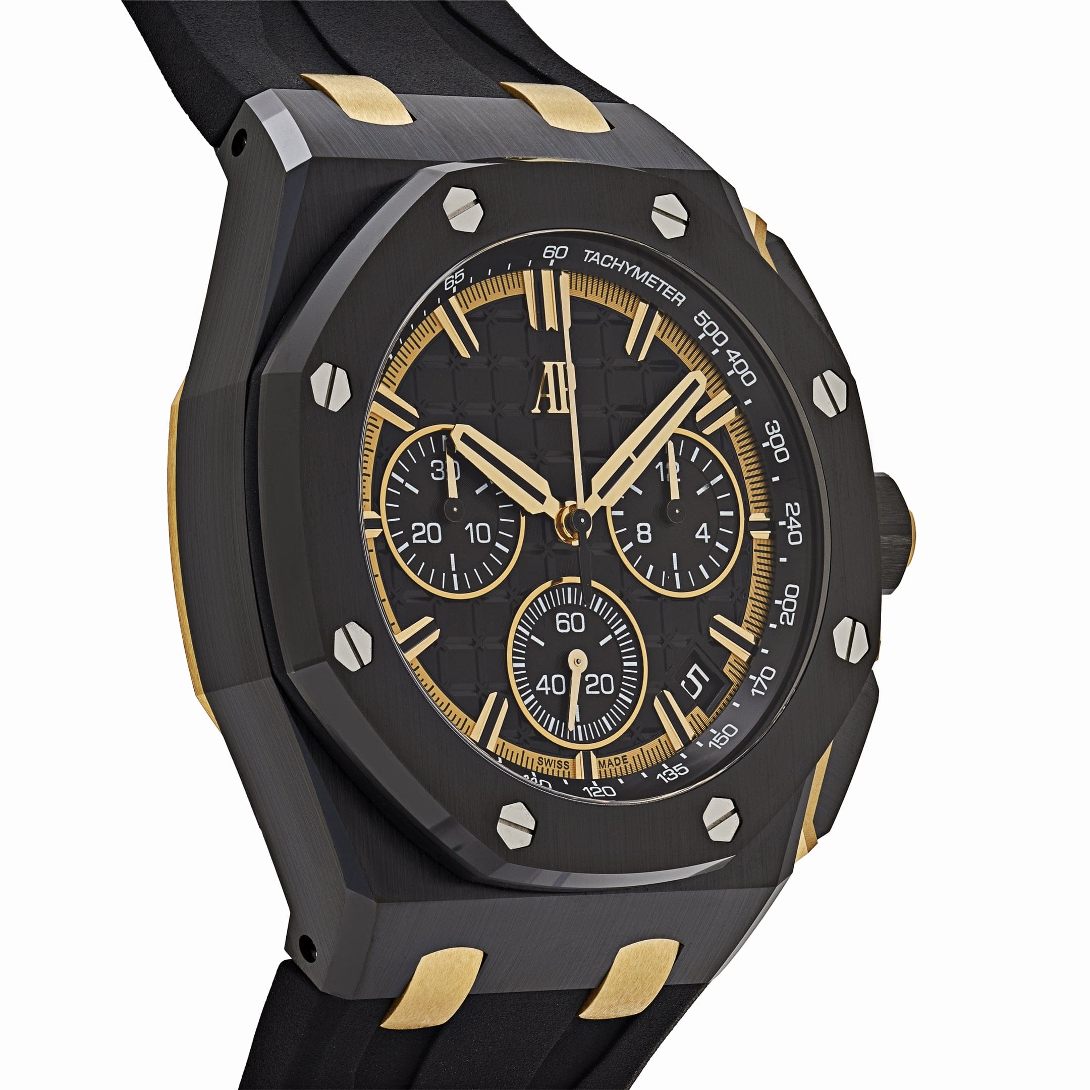 Audemars Piguet Royal Oak Offshore 26420CE.OO.A127CR.01 Chronograph Black Ceramic Yellow Gold Black Dial - Premium Luxury Product