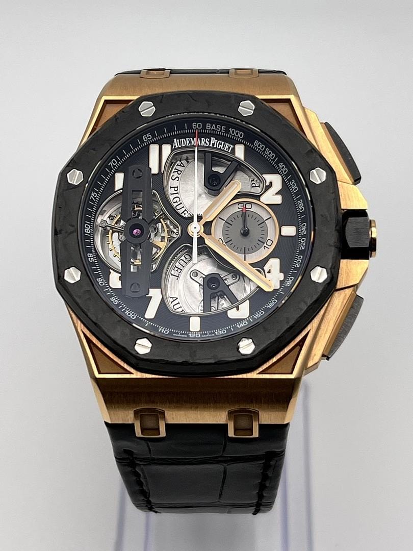 Audemars Piguet Royal Oak Offshore 26288OF.OO.D002CR.01 Chronograph 'Tourbillon' Rose Gold Black Dial - Premium Luxury Product