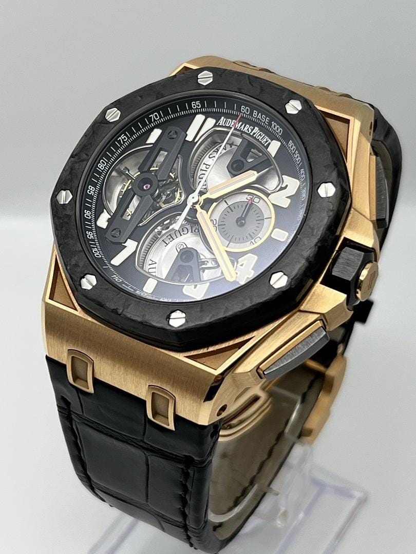 Audemars Piguet Royal Oak Offshore 26288OF.OO.D002CR.01 Chronograph 'Tourbillon' Rose Gold Black Dial - Premium Luxury Product