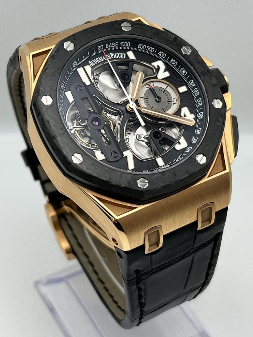Audemars Piguet Royal Oak Offshore 26288OF.OO.D002CR.01 Chronograph 'Tourbillon' Rose Gold Black Dial - Premium Luxury Product