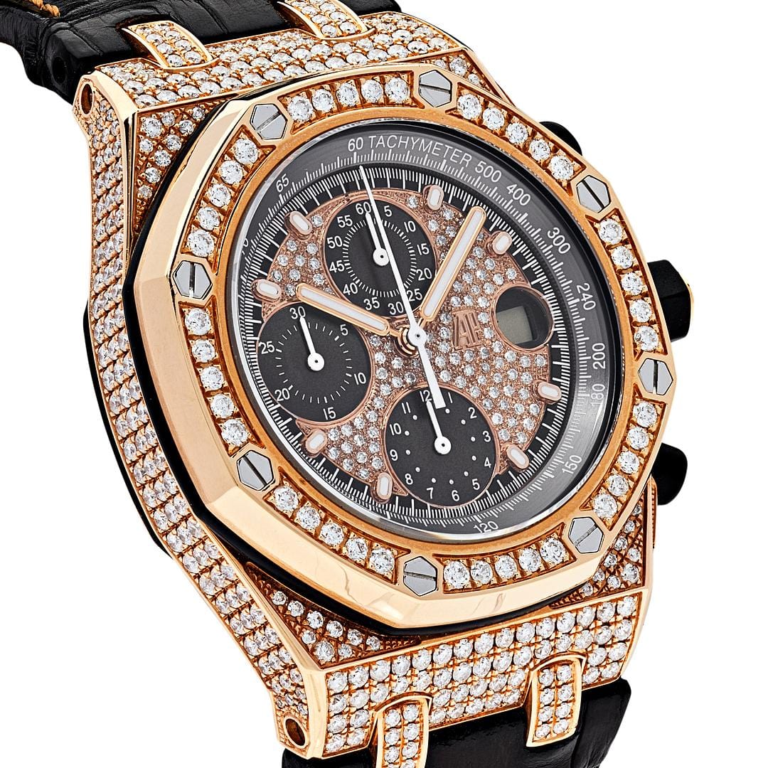 Audemars Piguet Royal Oak Offshore 26470OR.OO.A125CR.01 Chronograph Rose Gold Diamond Bezel - Premium Luxury Product