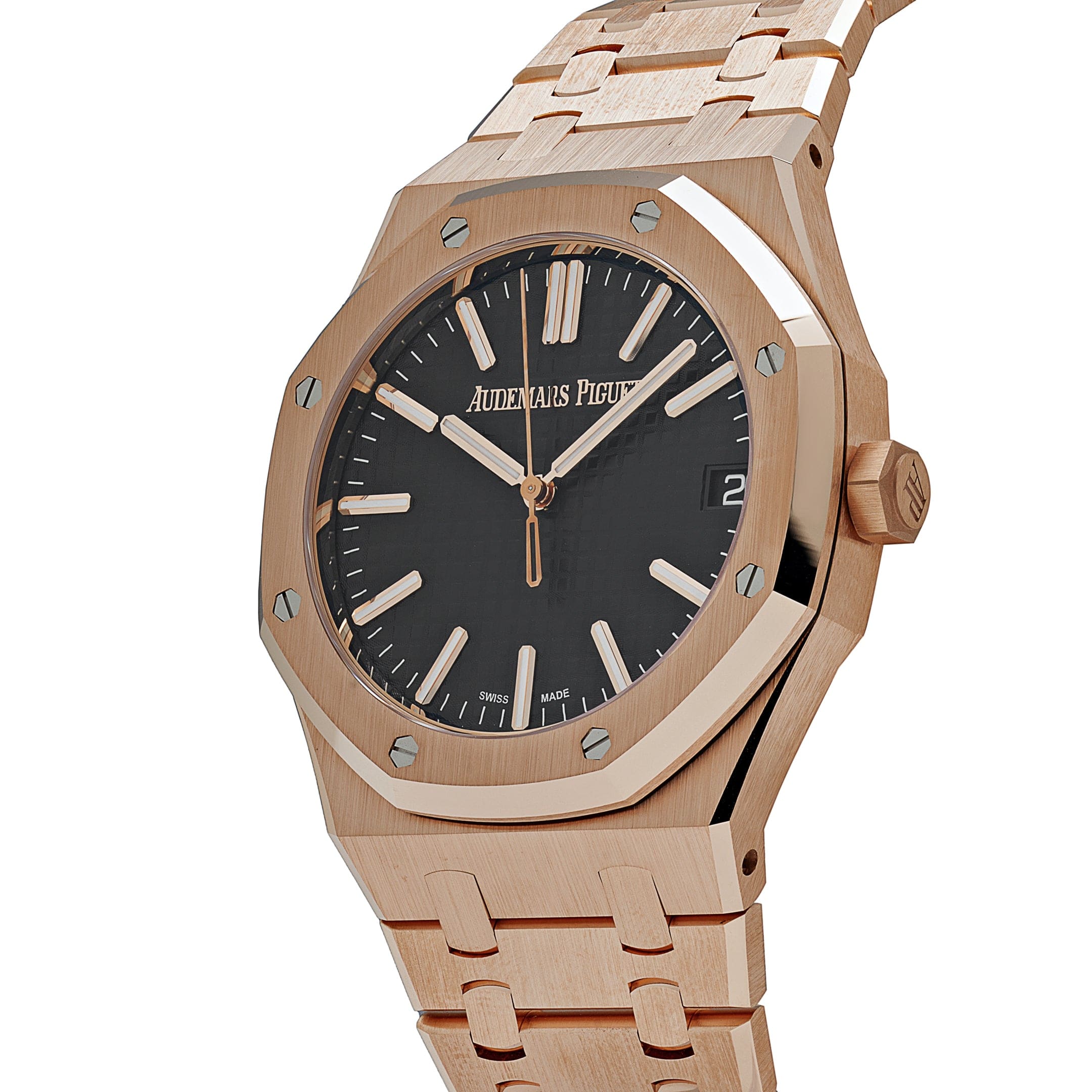 Audemars Piguet Royal Oak 15510OR.OO.D002CR.02 Rose Gold FULL Bracelet Black Dial (2024) - Premium Luxury Product
