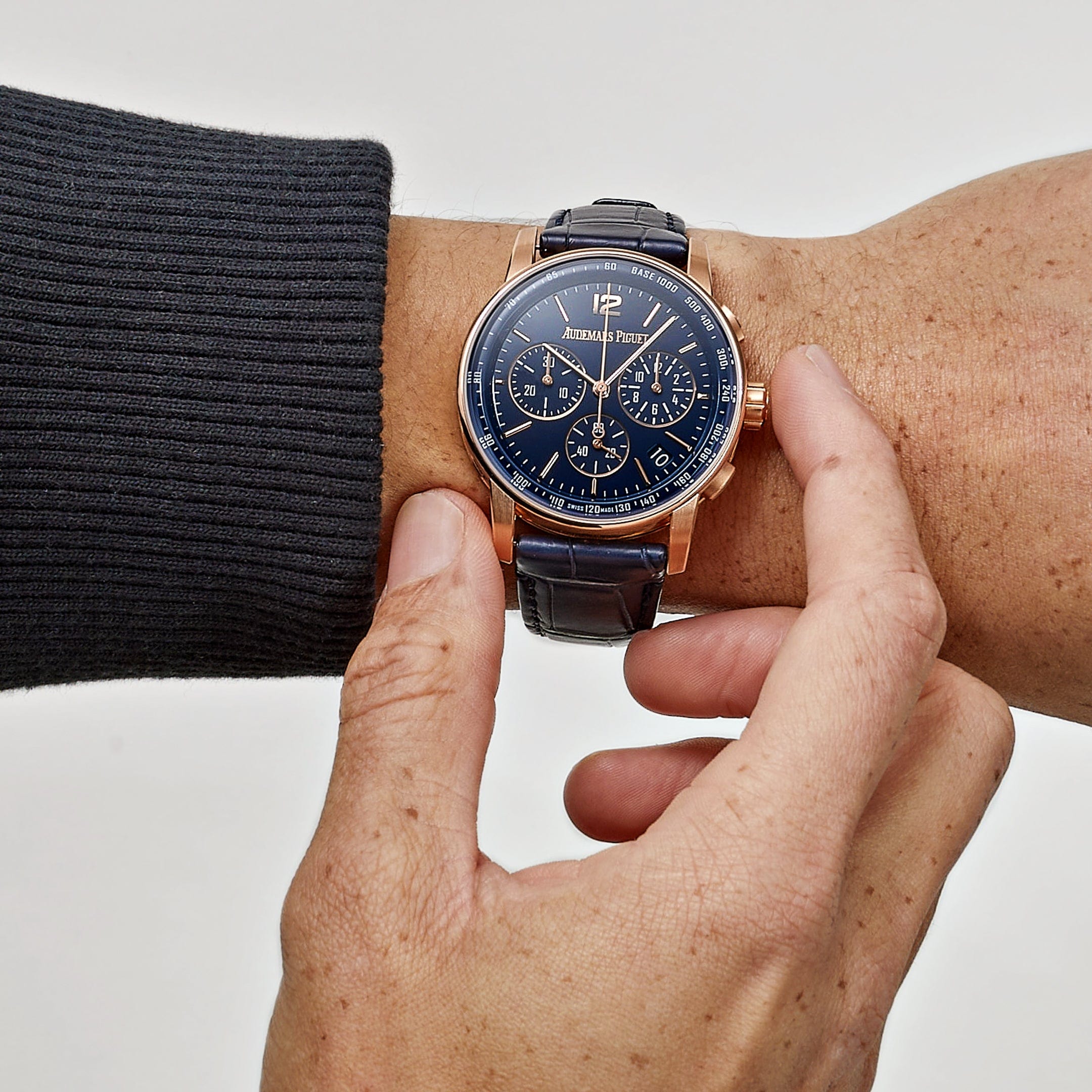 Audemars Piguet Selfwinding Chronograph Code 11.59 26393OR.OO.A321CR.01 Lacquered Blue Dial - Premium Luxury Product