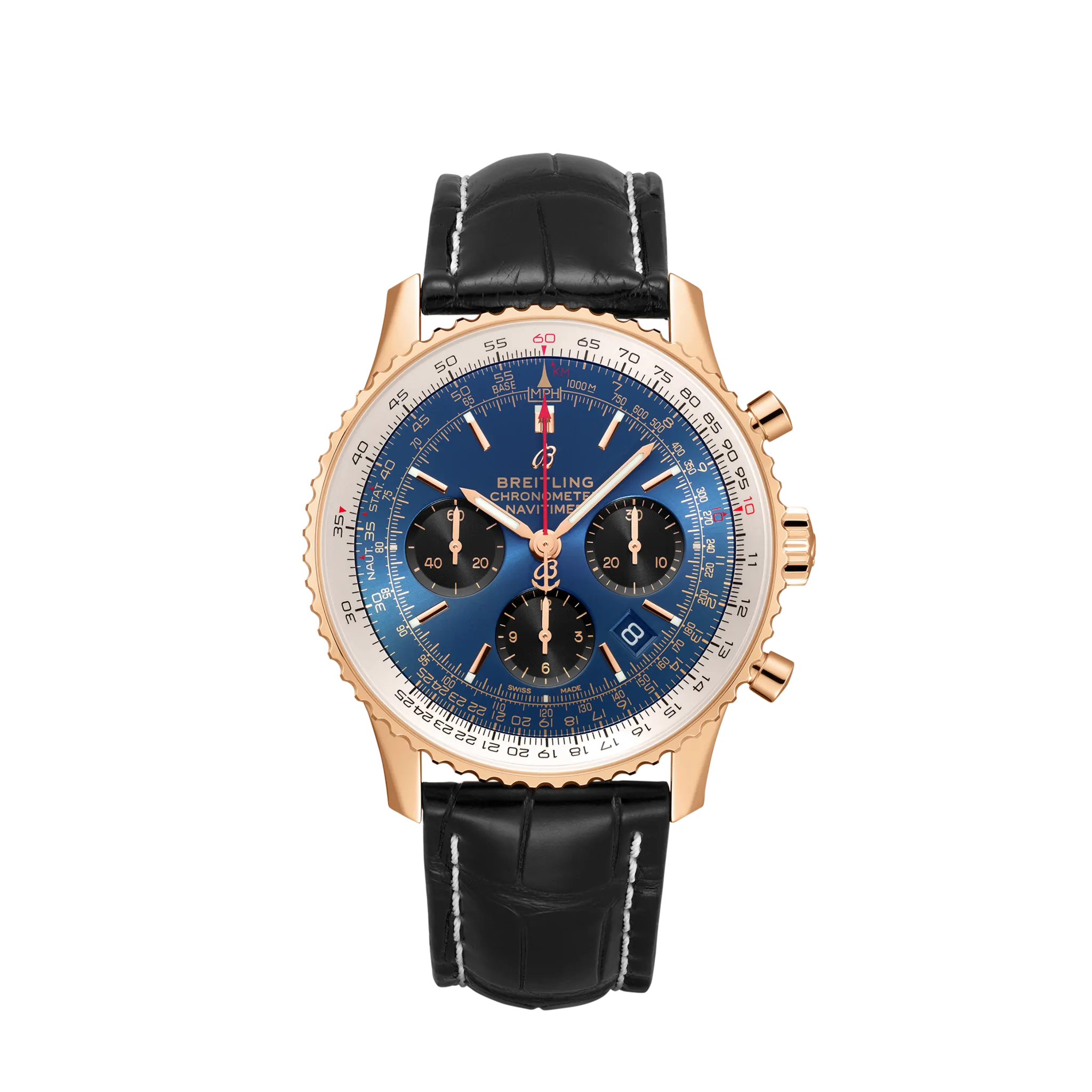 Breitling Navitimer B01 Chronograph 43 18K Red Gold Men's Watch - Premium Luxury Product