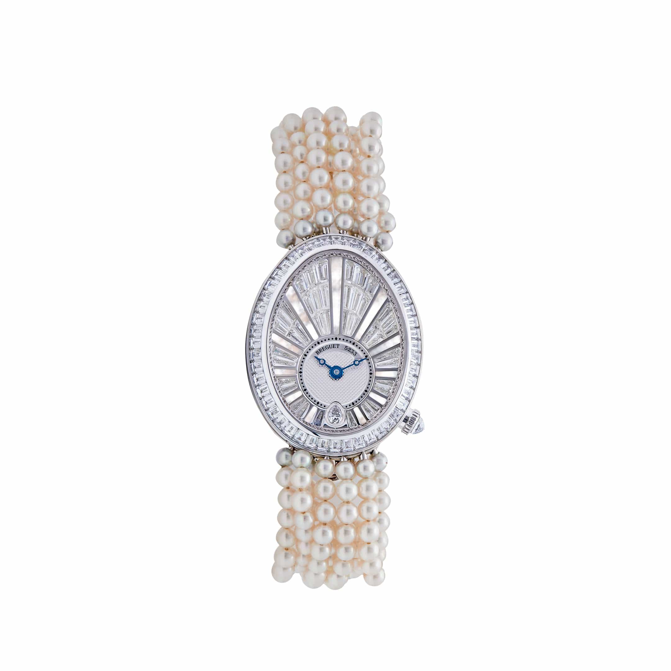 Breguet Reine de Naples 8939BB White Gold Baguette Diamonds Pearl Bracelet - Premium Luxury Product