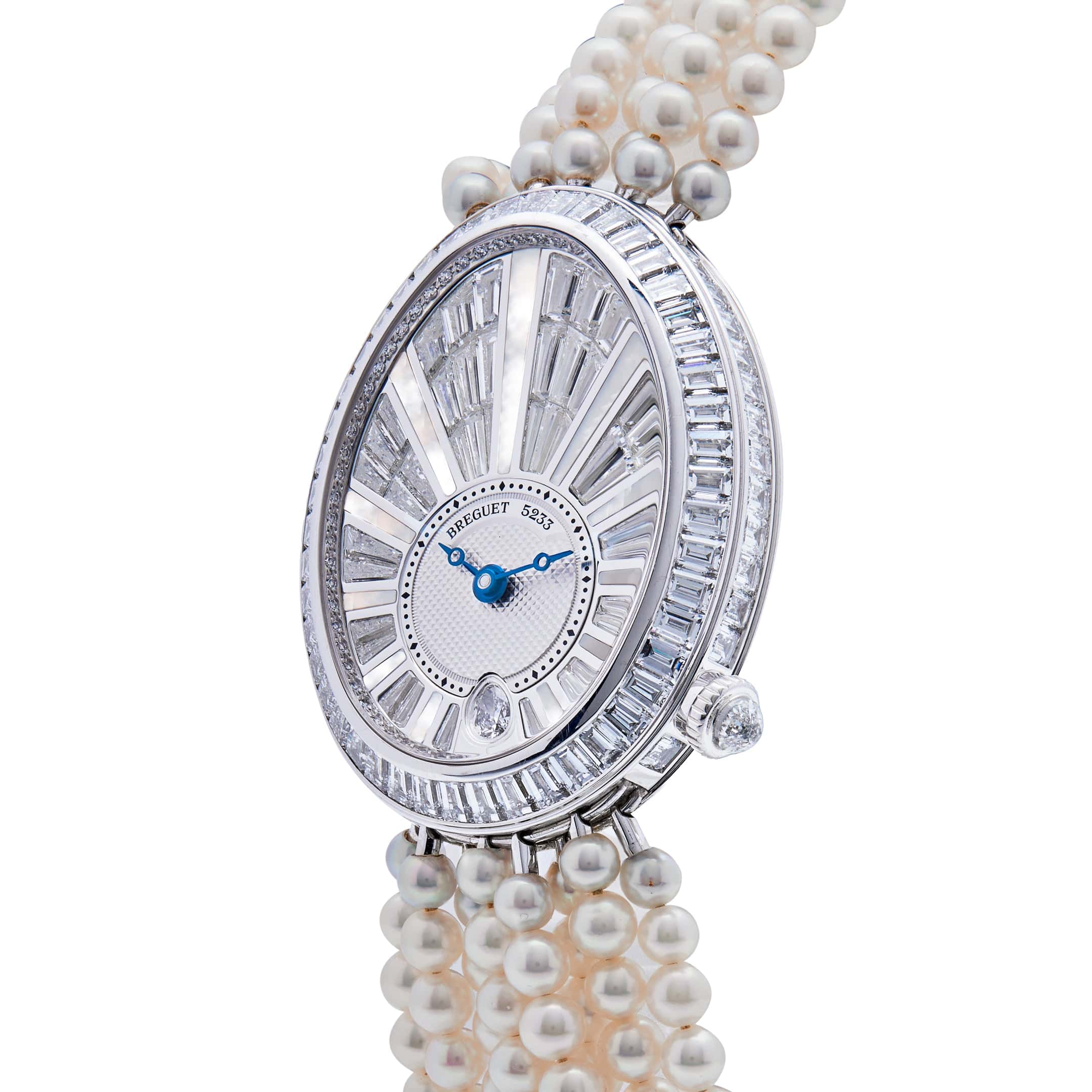 Breguet Reine de Naples 8939BB White Gold Baguette Diamonds Pearl Bracelet - Premium Luxury Product