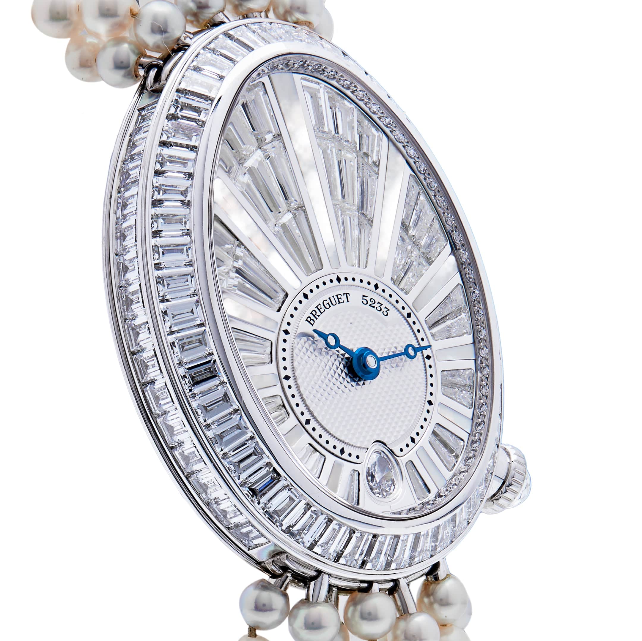 Breguet Reine de Naples 8939BB White Gold Baguette Diamonds Pearl Bracelet - Premium Luxury Product