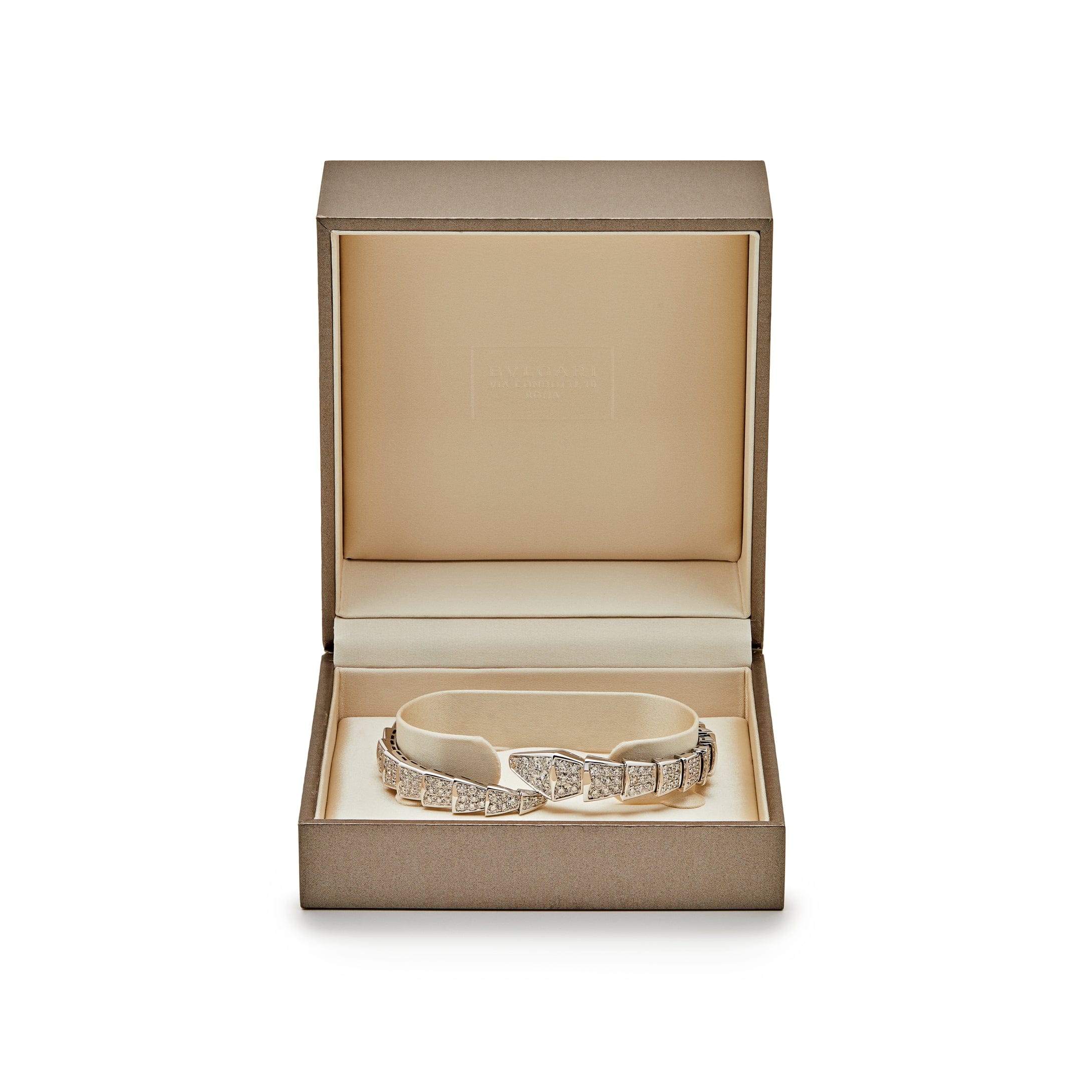 BVLGARI Serpenti One-Coil Bracelet White Gold Diamond 345215 - Premium Luxury Product