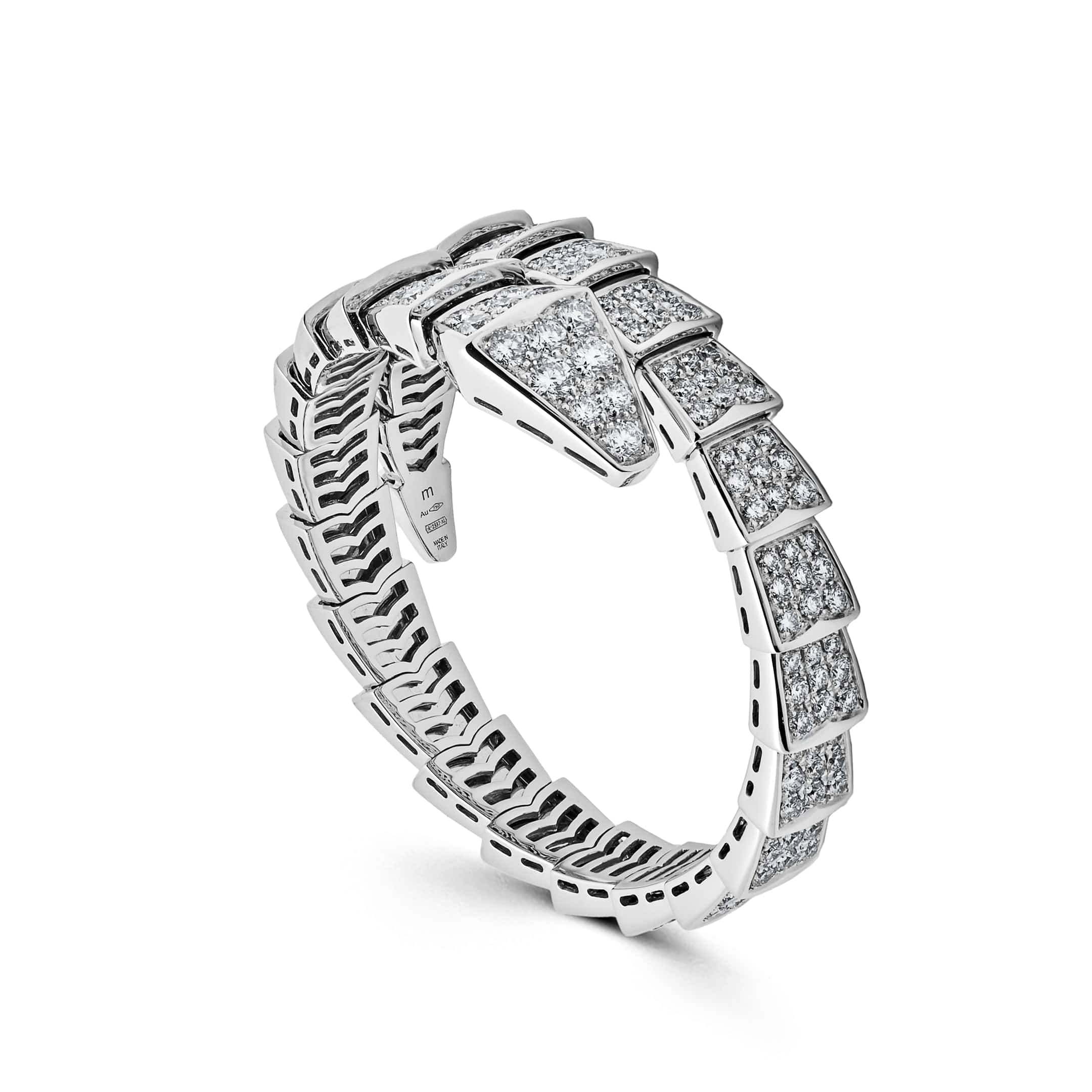 BVLGARI Serpenti One-Coil Bracelet White Gold Diamond 345215 - Premium Luxury Product