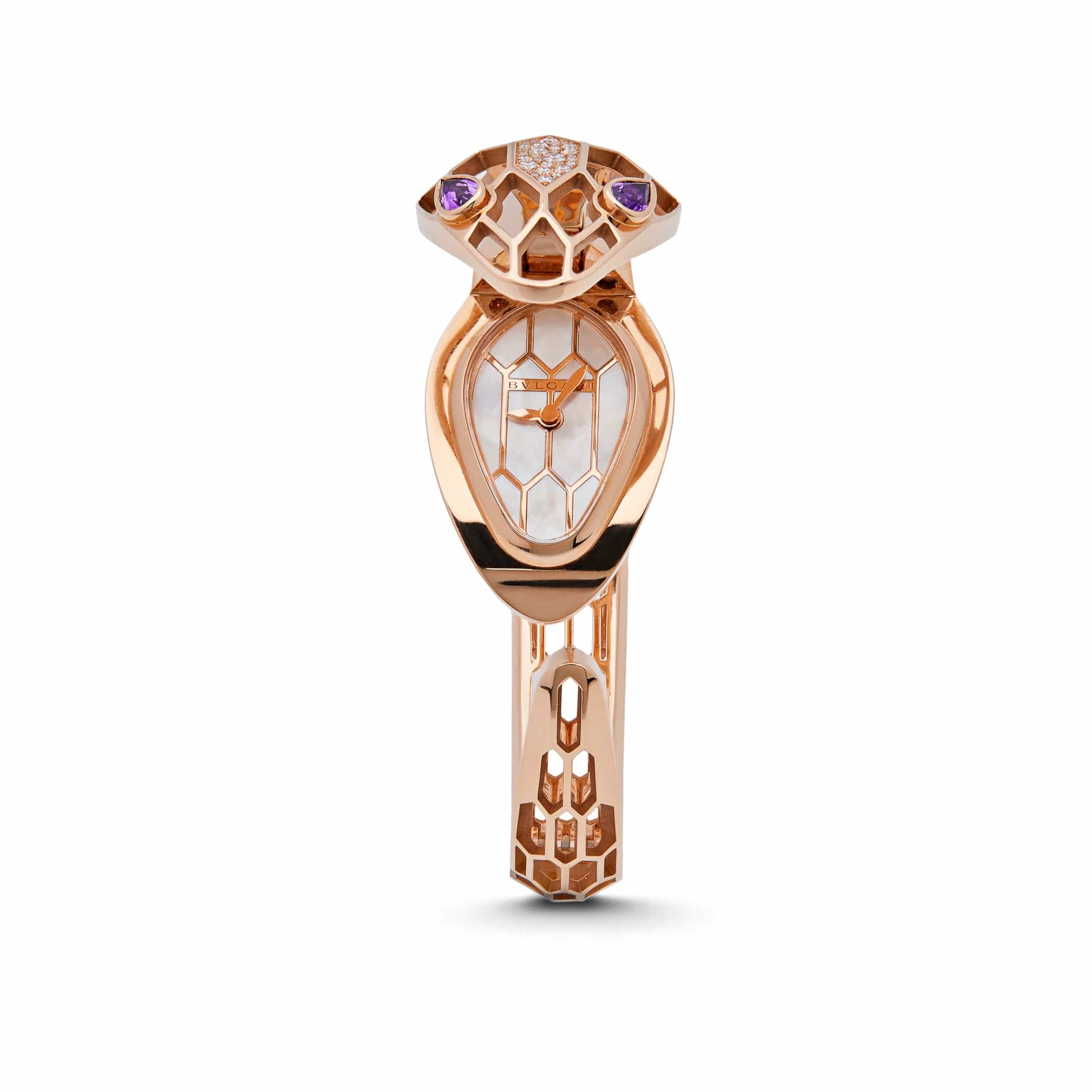 BVLGARI Serpenti Spiga Watch 102573 Rose Gold Diamond and Sapphire - Premium Luxury Product
